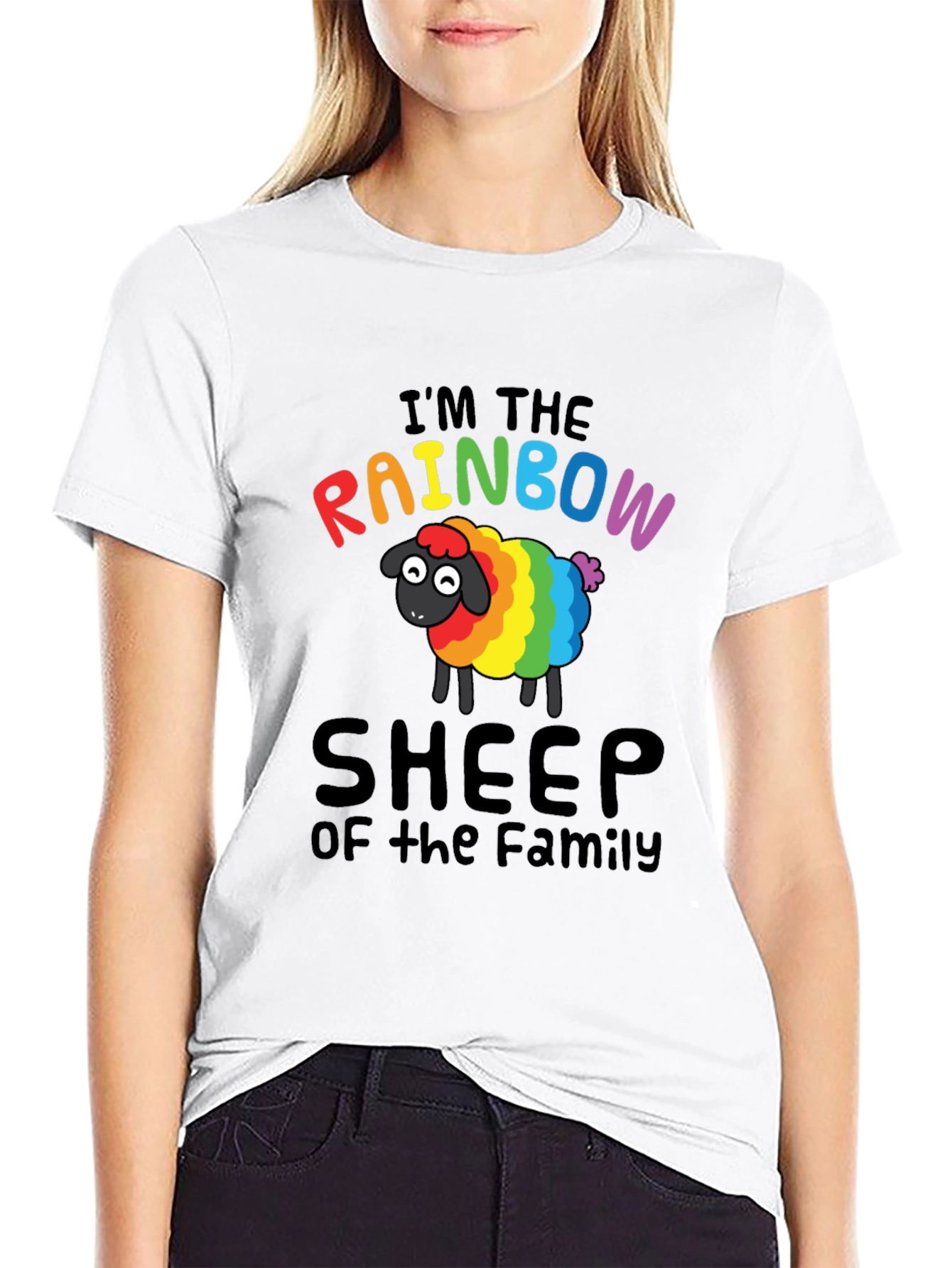Rainbow Sheep Family T-Shirt