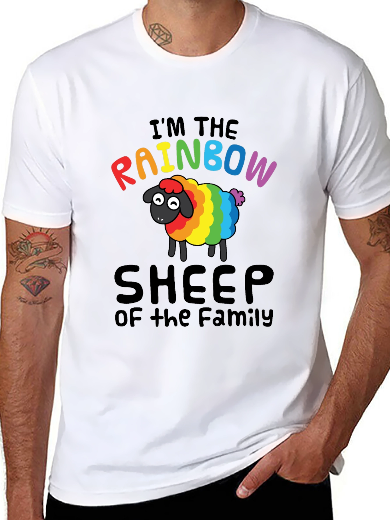 Rainbow Sheep Family T-Shirt
