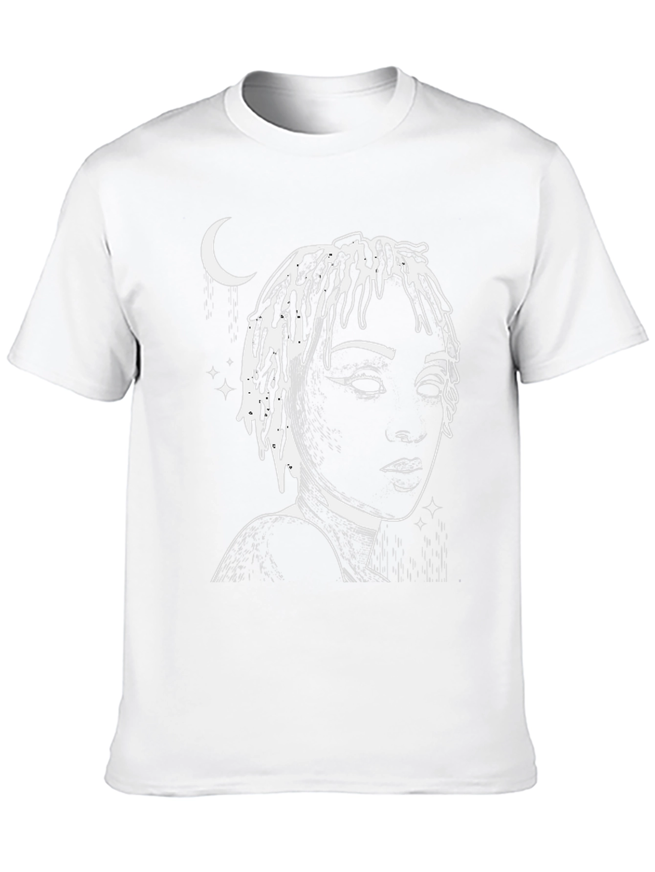 Moonlit Woman Graphic Tee - Stylish Black T-Shirt