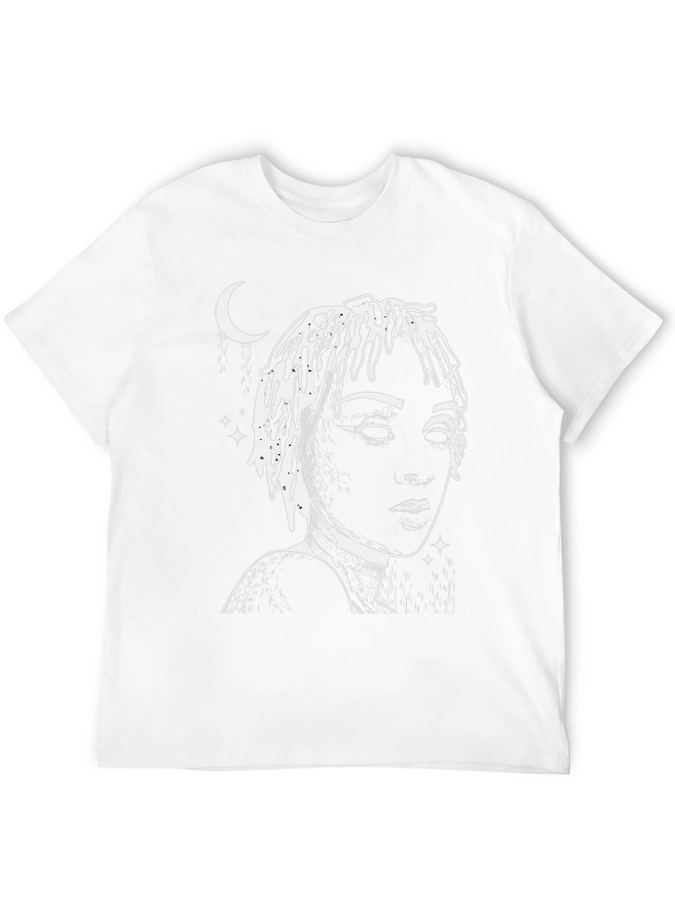 Moonlit Woman Graphic Tee - Stylish Black T-Shirt