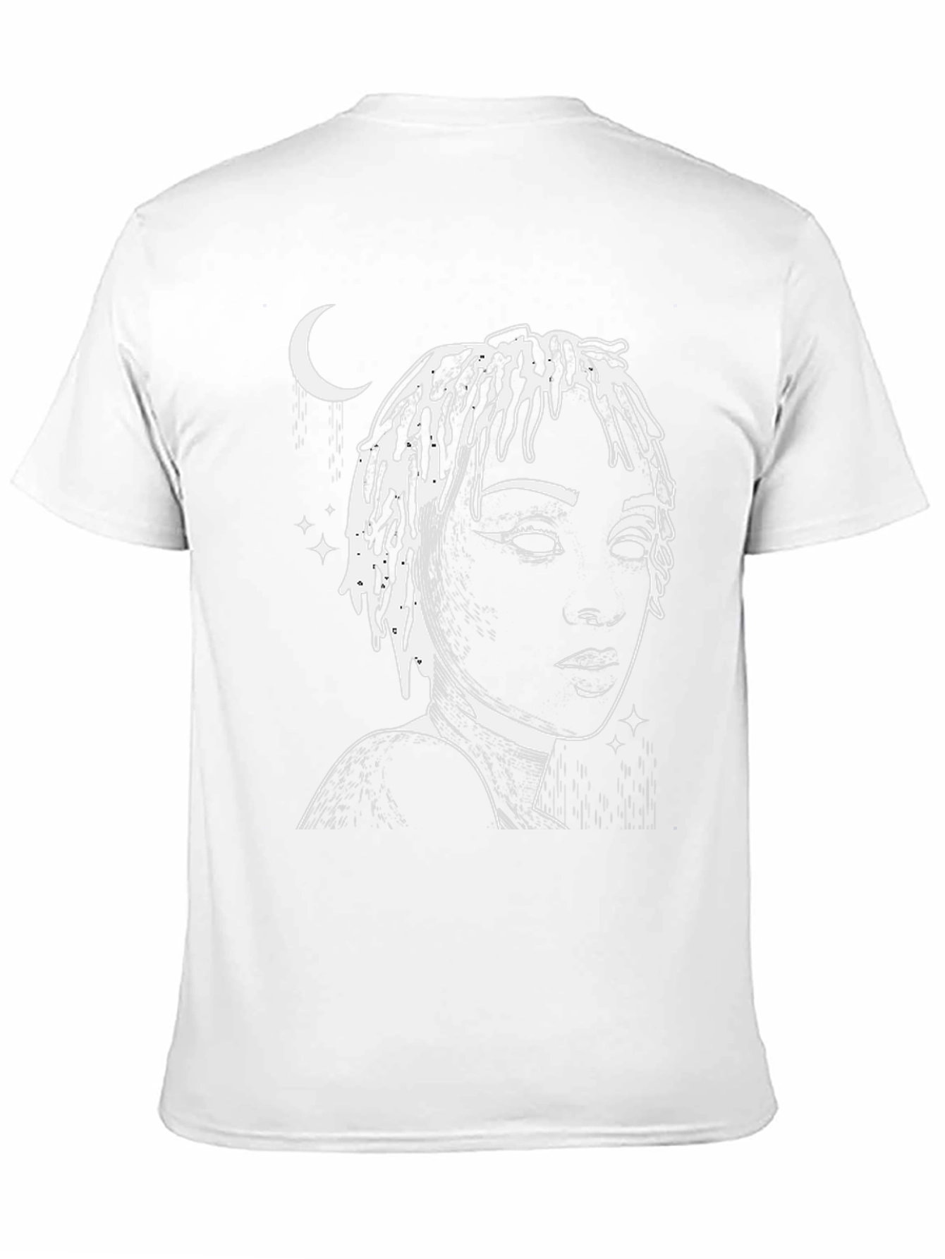 Moonlit Woman Graphic Tee - Stylish Black T-Shirt