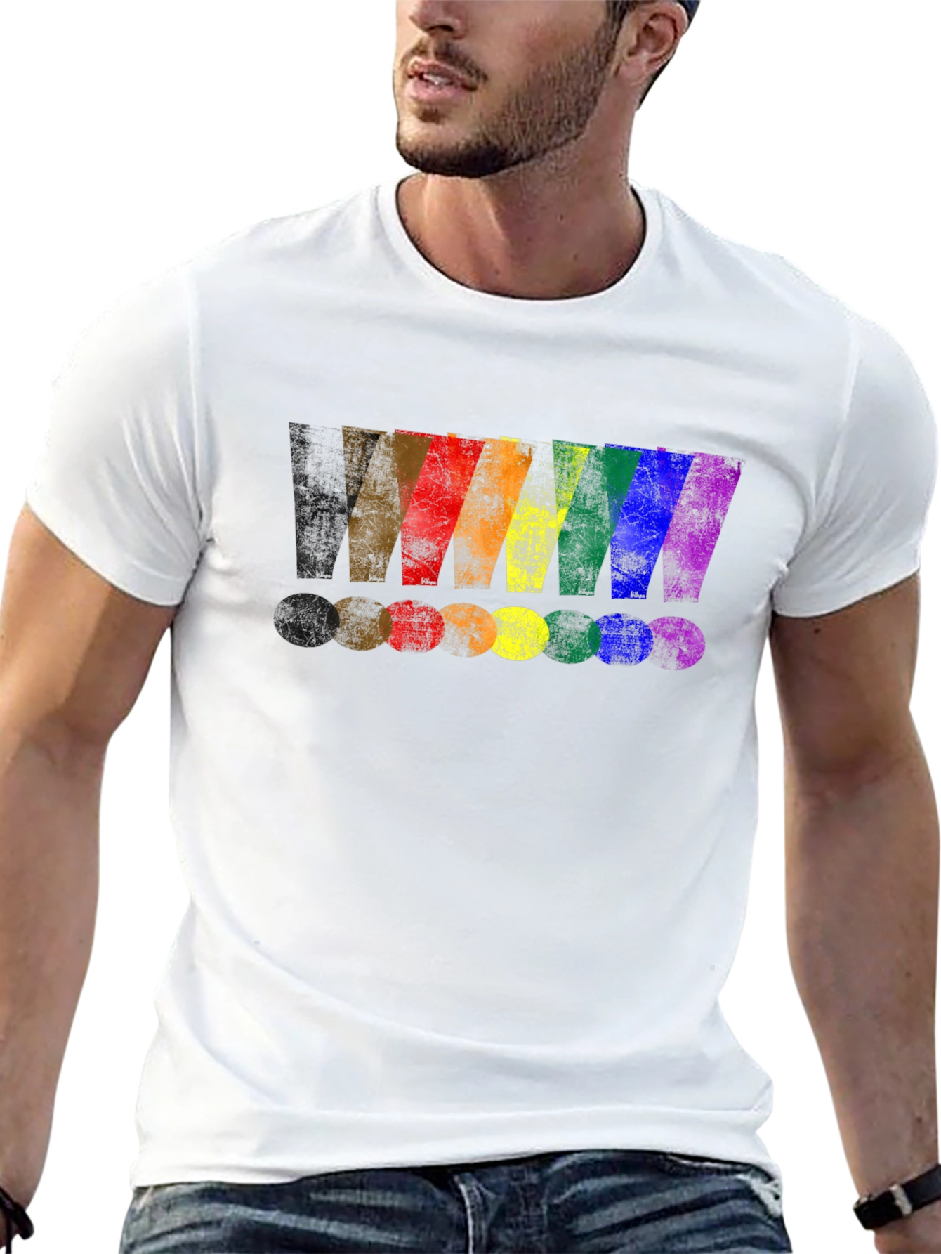 Rainbow Exclamation Mark Graphic T-Shirt