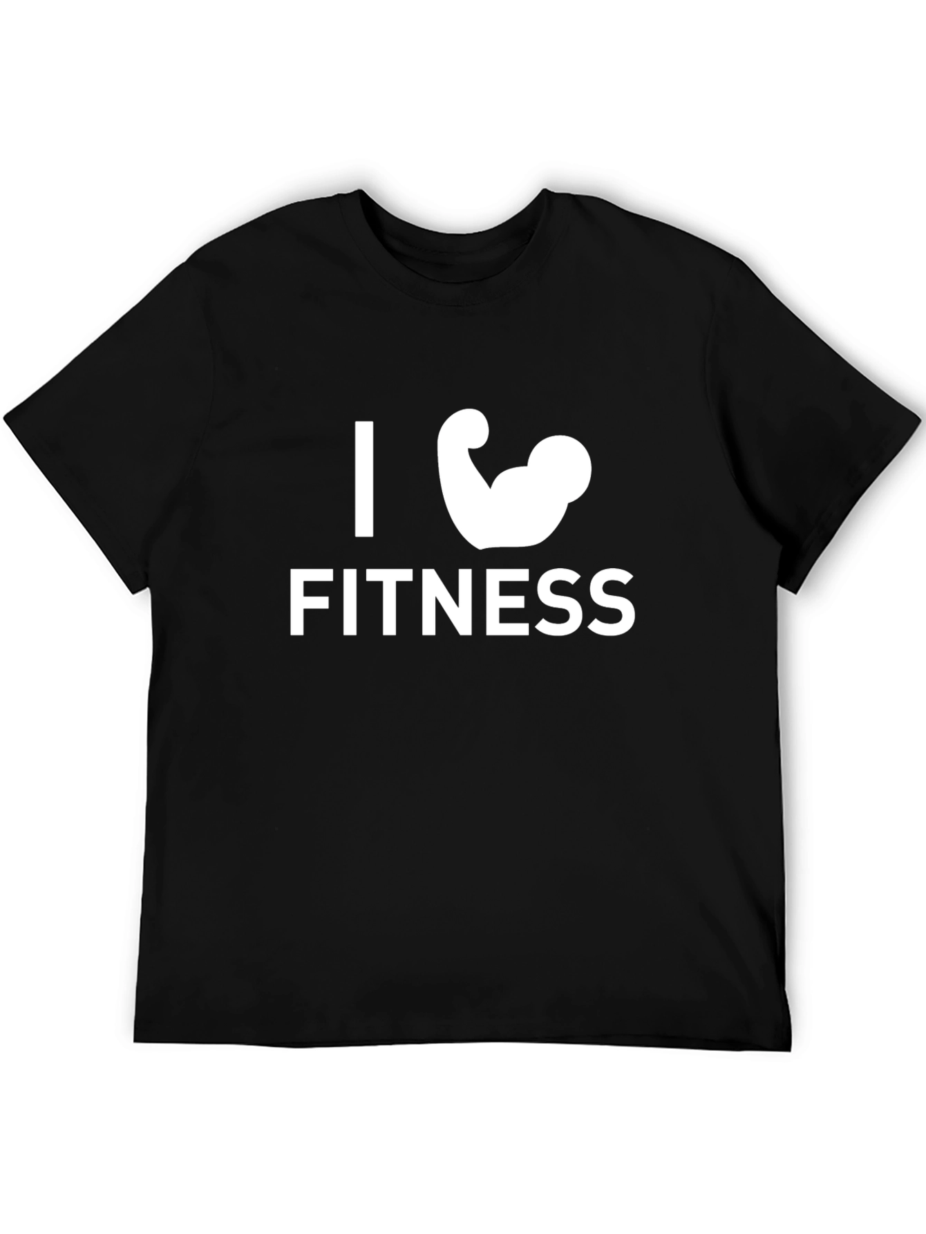 I Love Fitness Black T-Shirt Gym Workout Tee