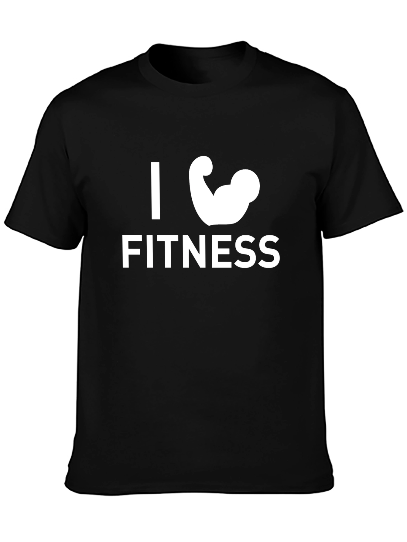 I Love Fitness Black T-Shirt Gym Workout Tee