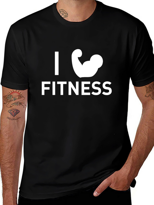 I Love Fitness Black T-Shirt Gym Workout Tee