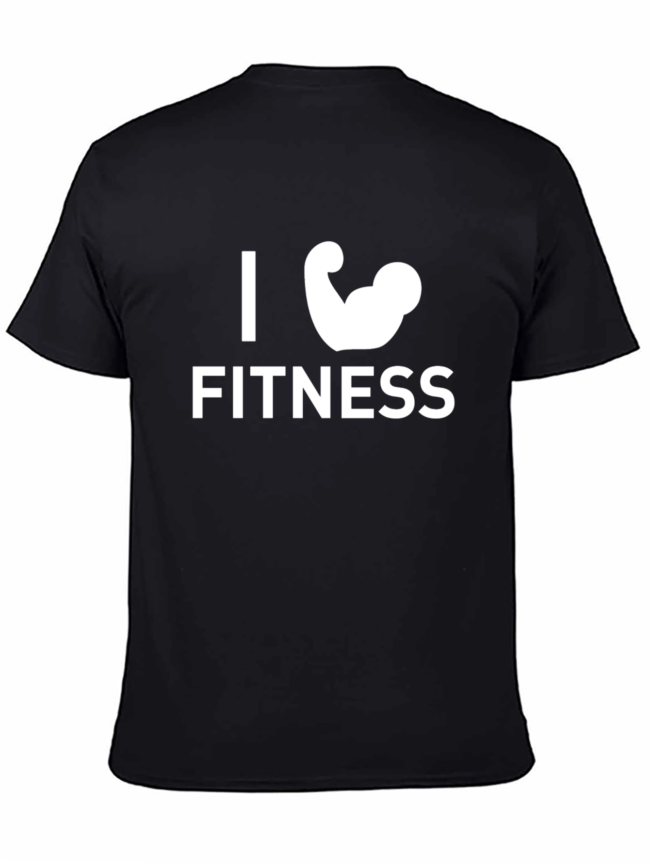 I Love Fitness Black T-Shirt Gym Workout Tee