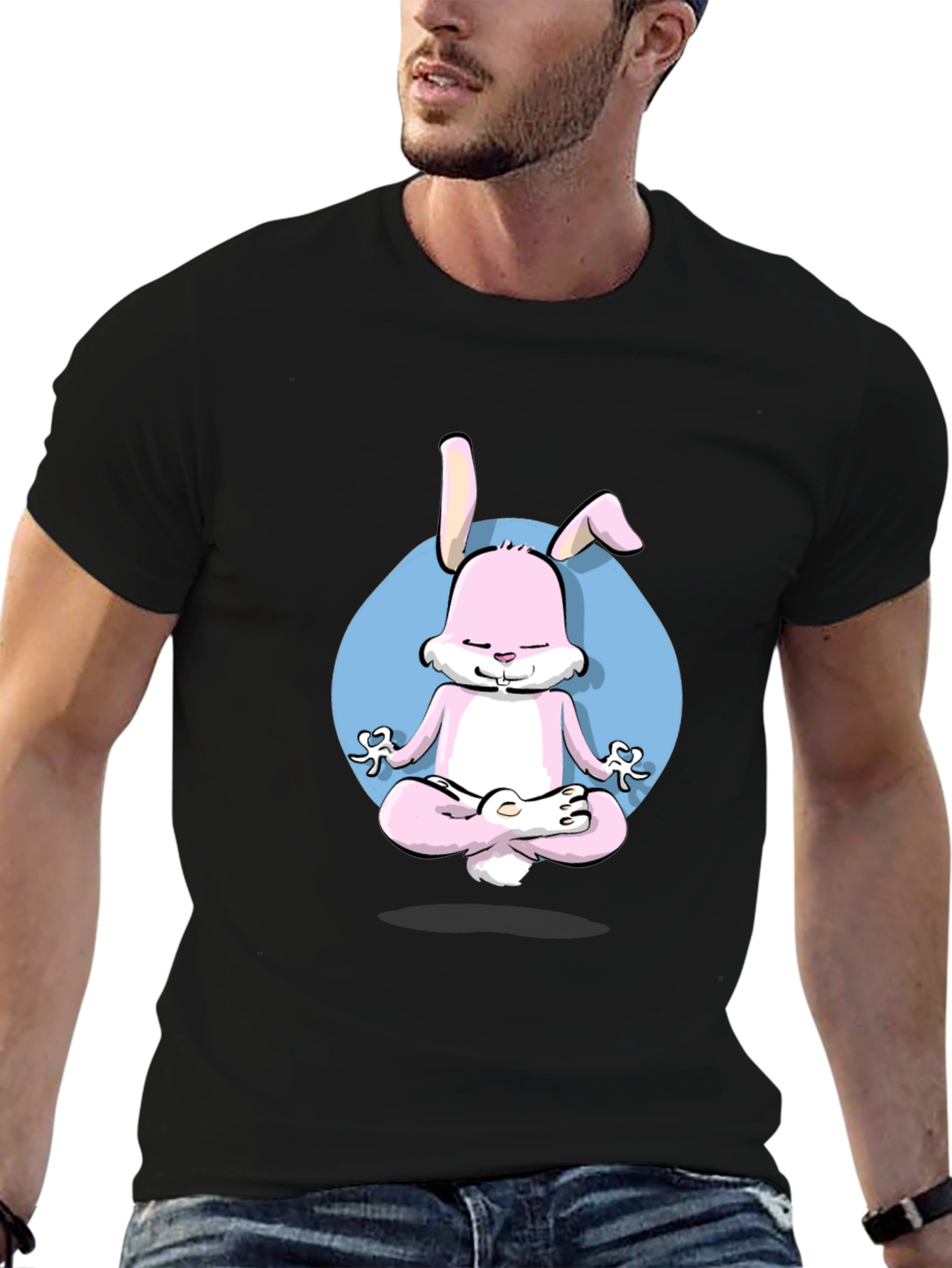 Zen Bunny T-Shirt - Meditating Hare Graphic Tee