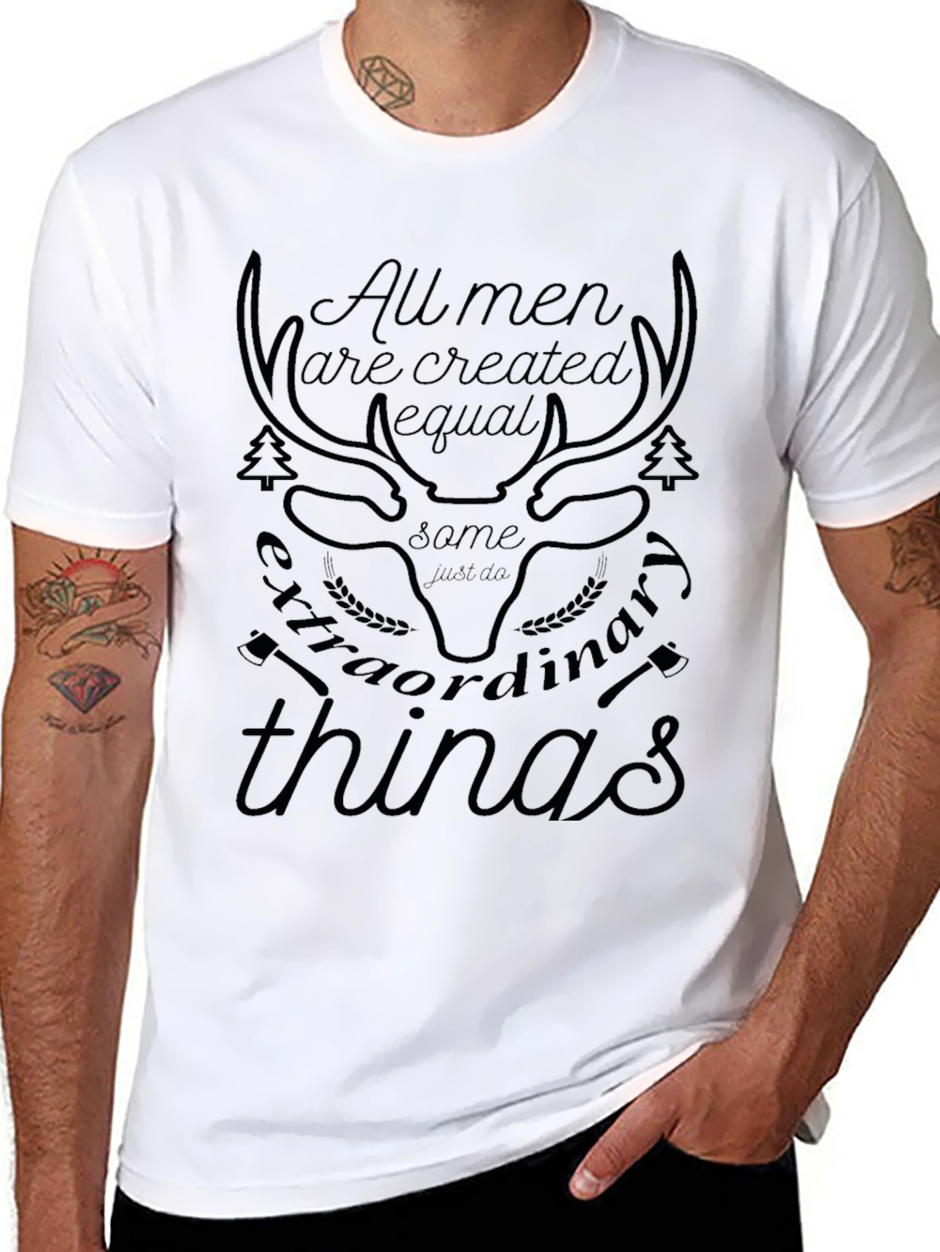 Mens Extraordinary Deer Graphic Tee