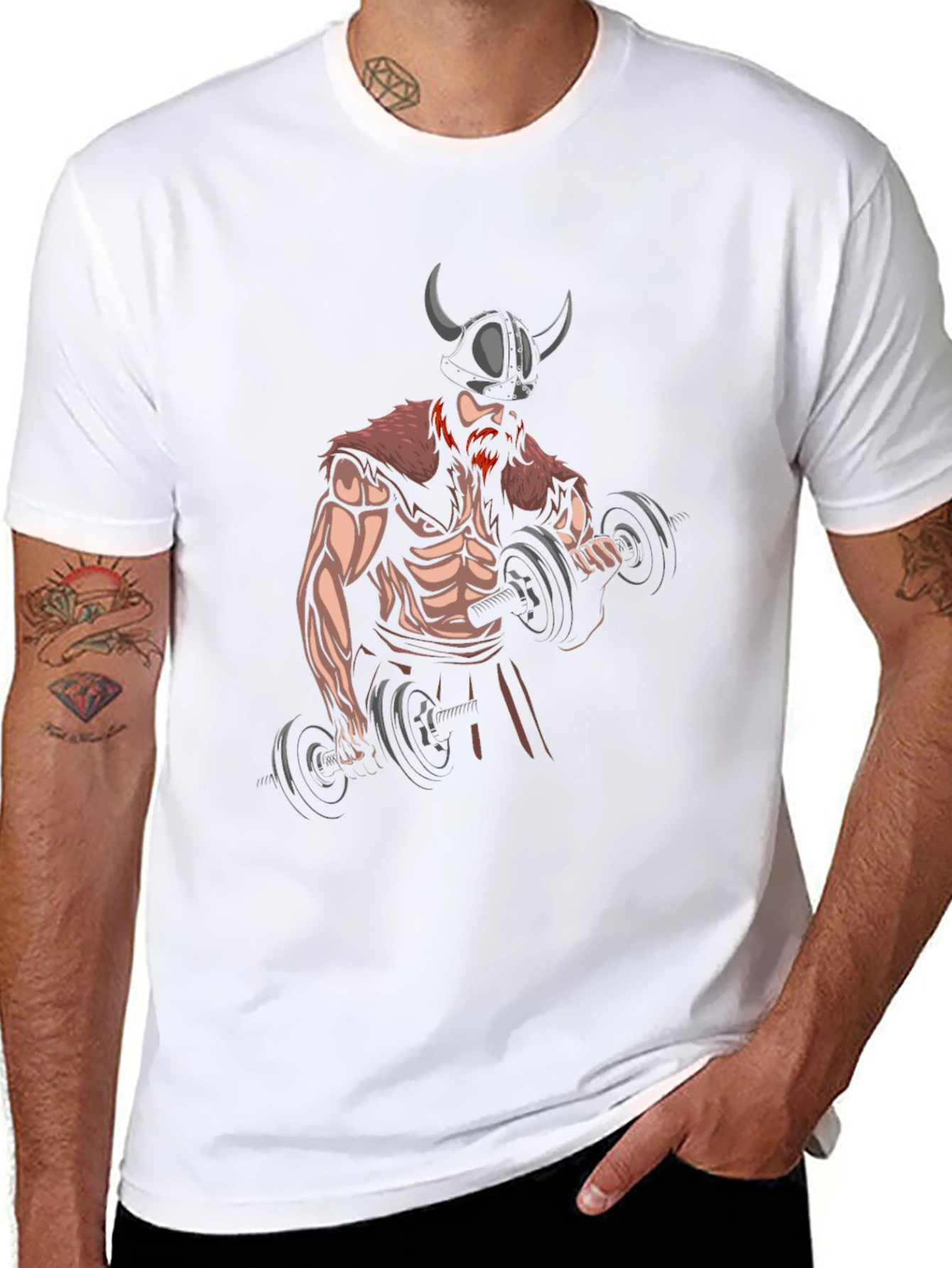 Viking Gym Bro Black Graphic Tee