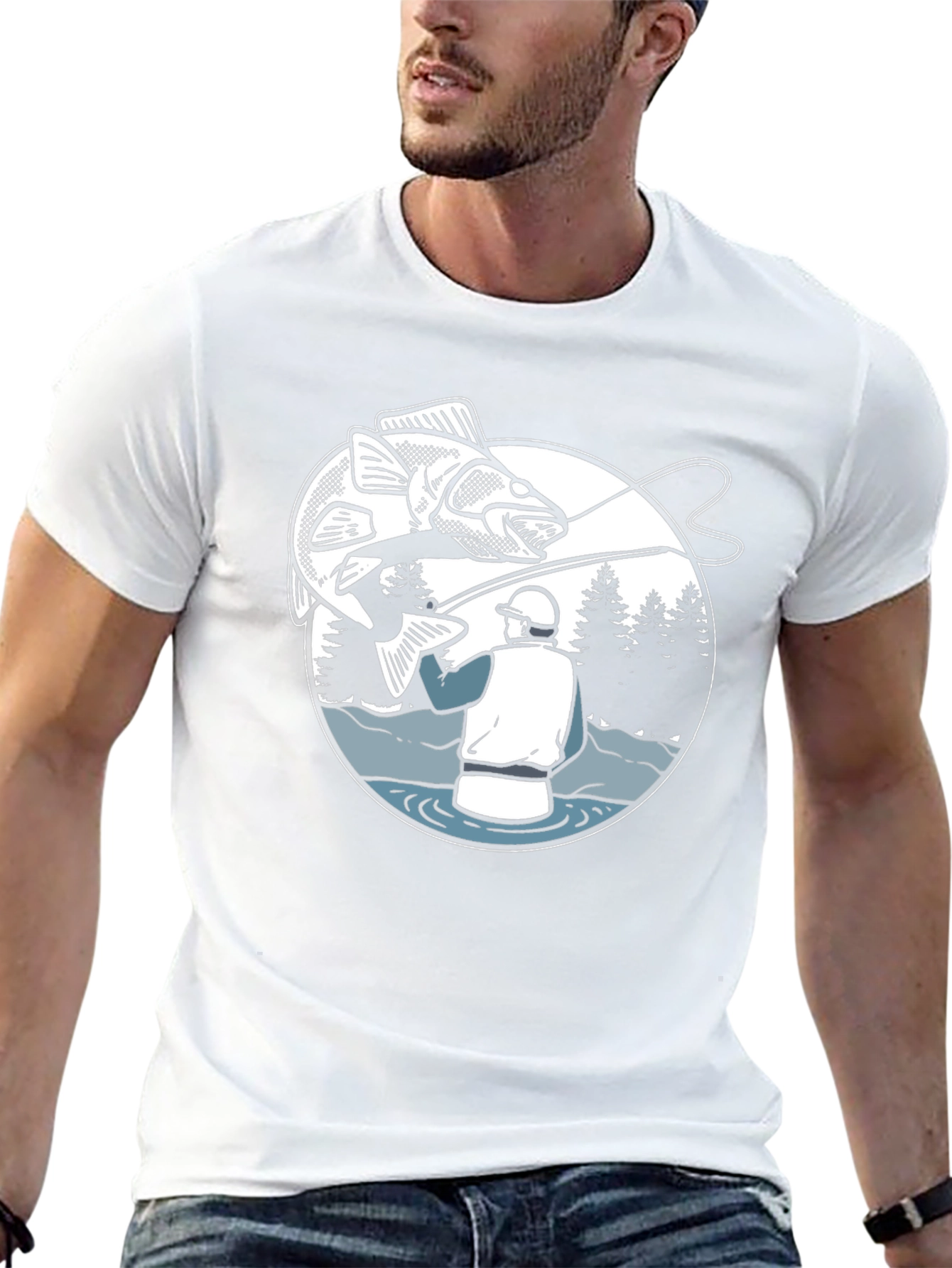 Fishing Graphic T-Shirt - Angler Design Tee