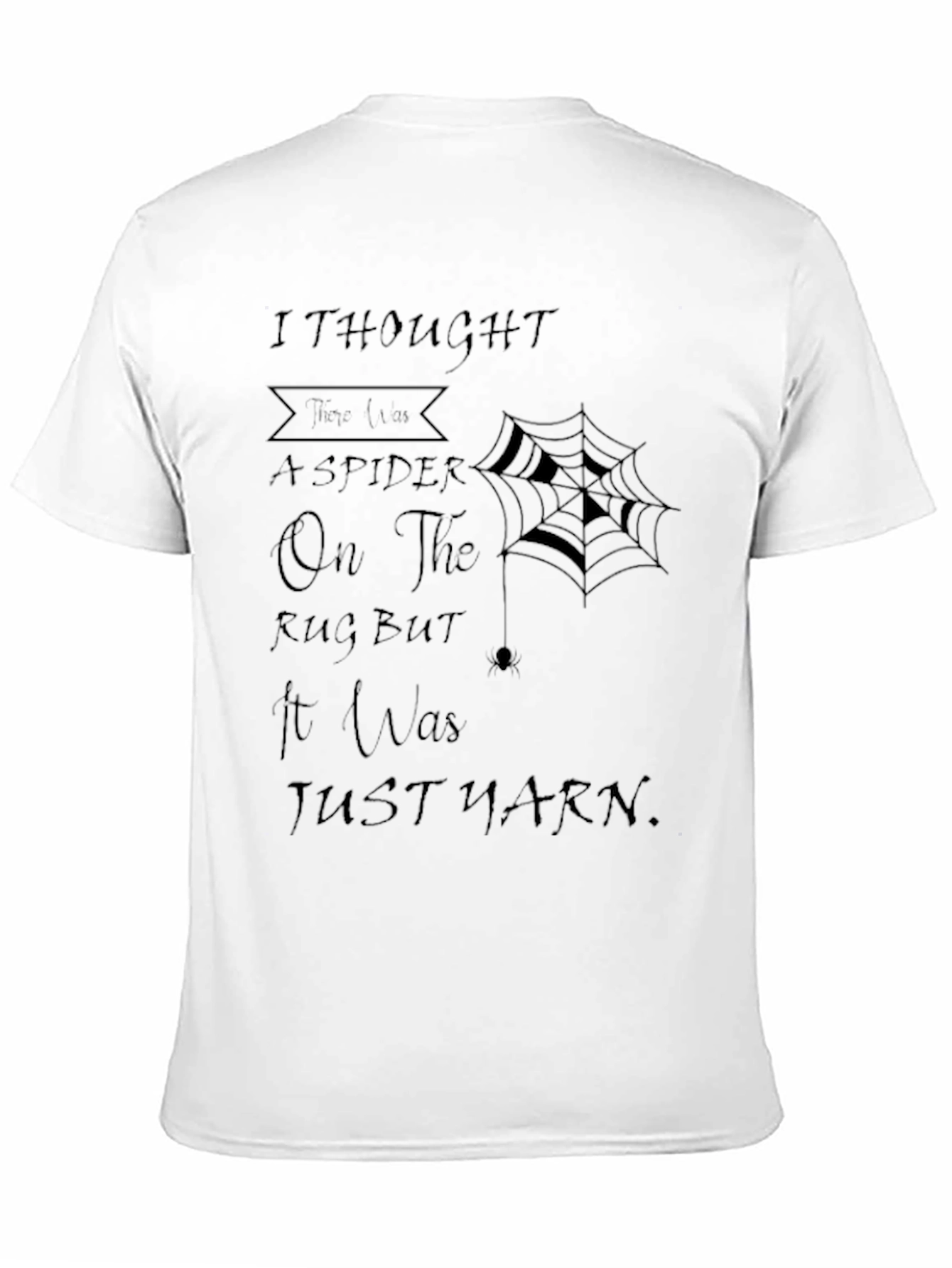 Spider Yarn Graphic Tee - Mens Black Cotton T-Shirt
