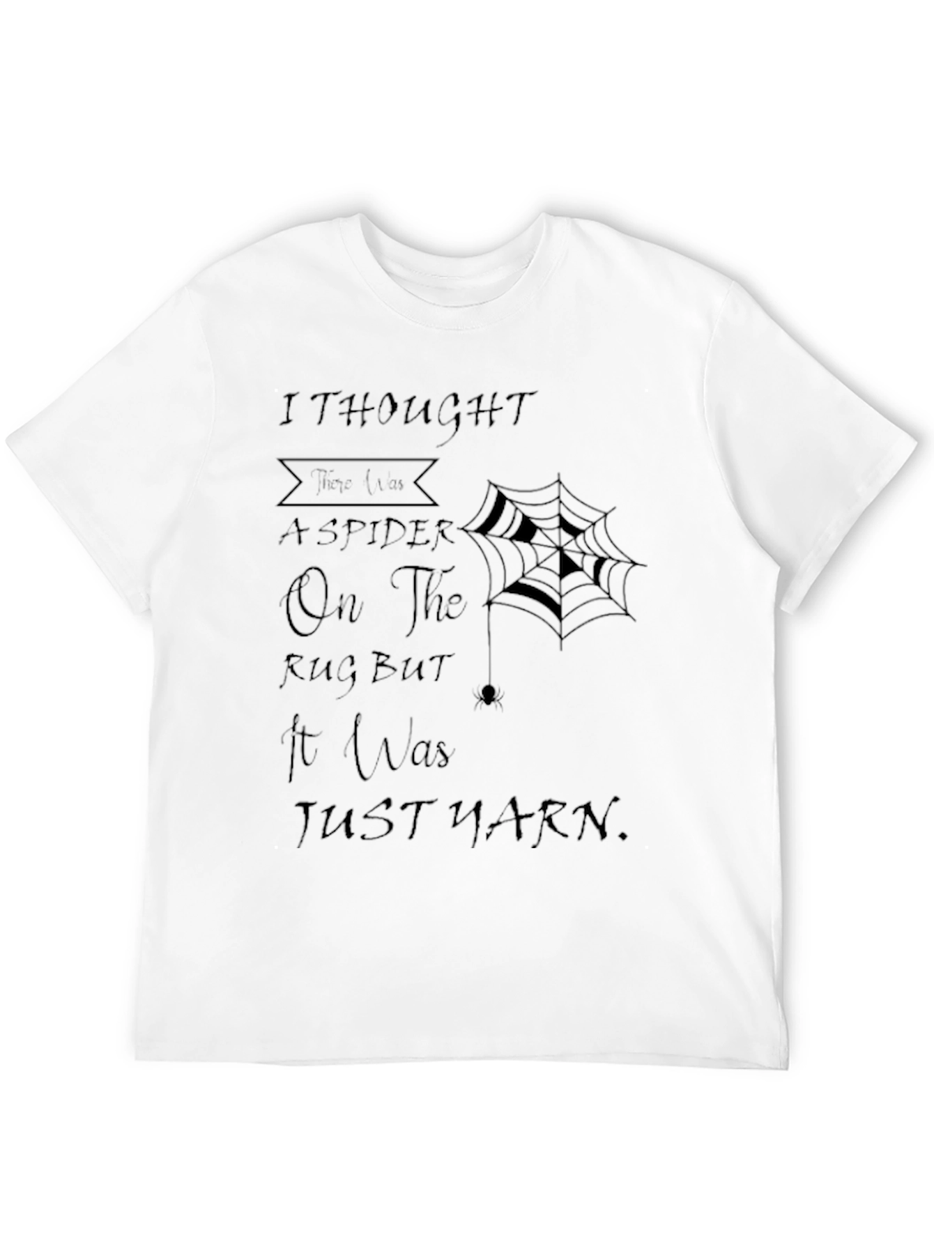 Spider Yarn Graphic Tee - Mens Black Cotton T-Shirt