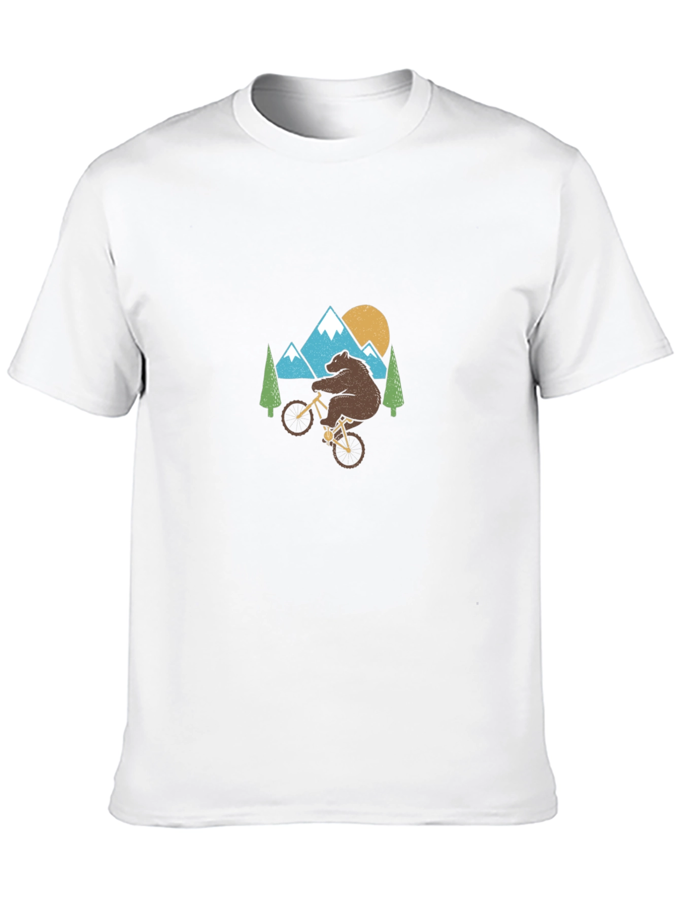 Bear on Bike Graphic Tee - Nature Inspired Shirt