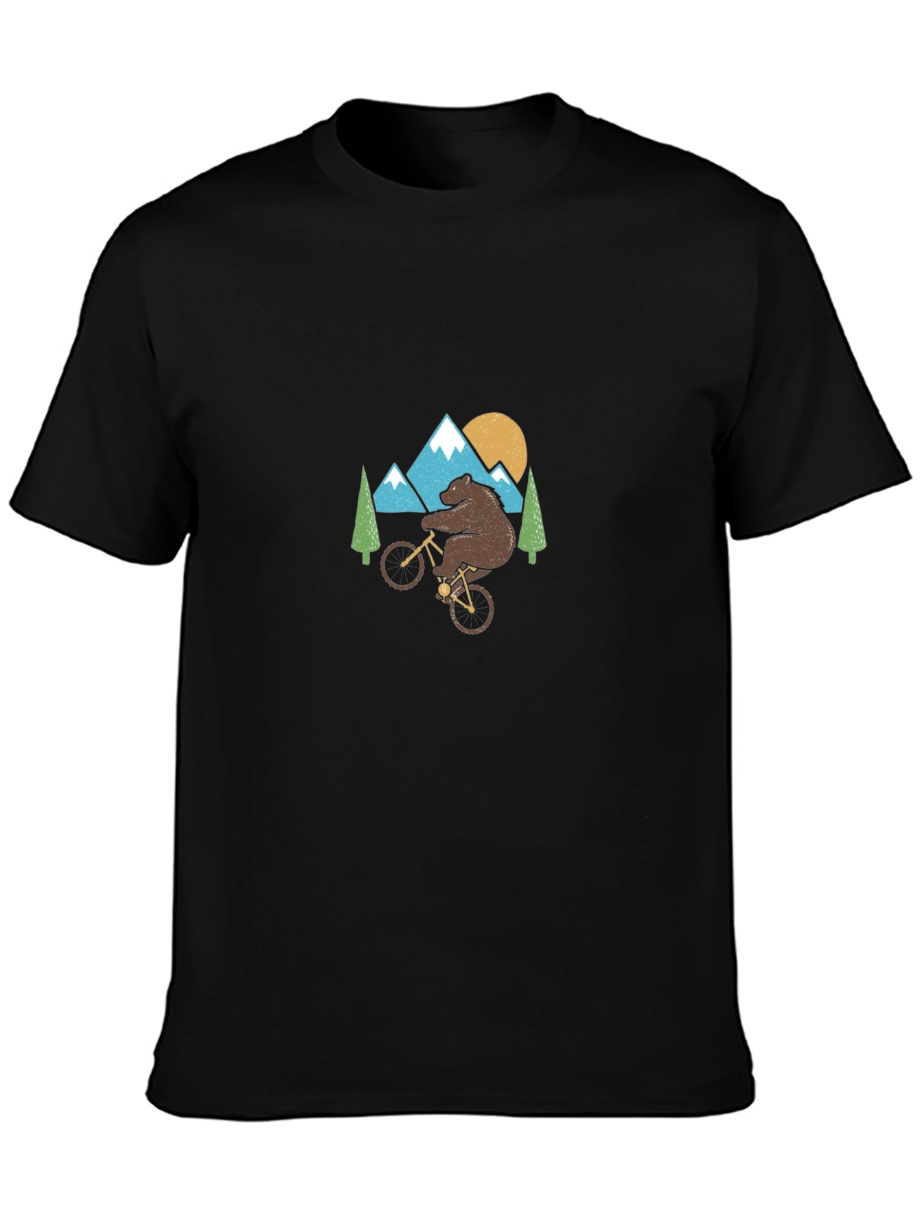 Bear on Bike Graphic Tee - Nature Inspired Shirt