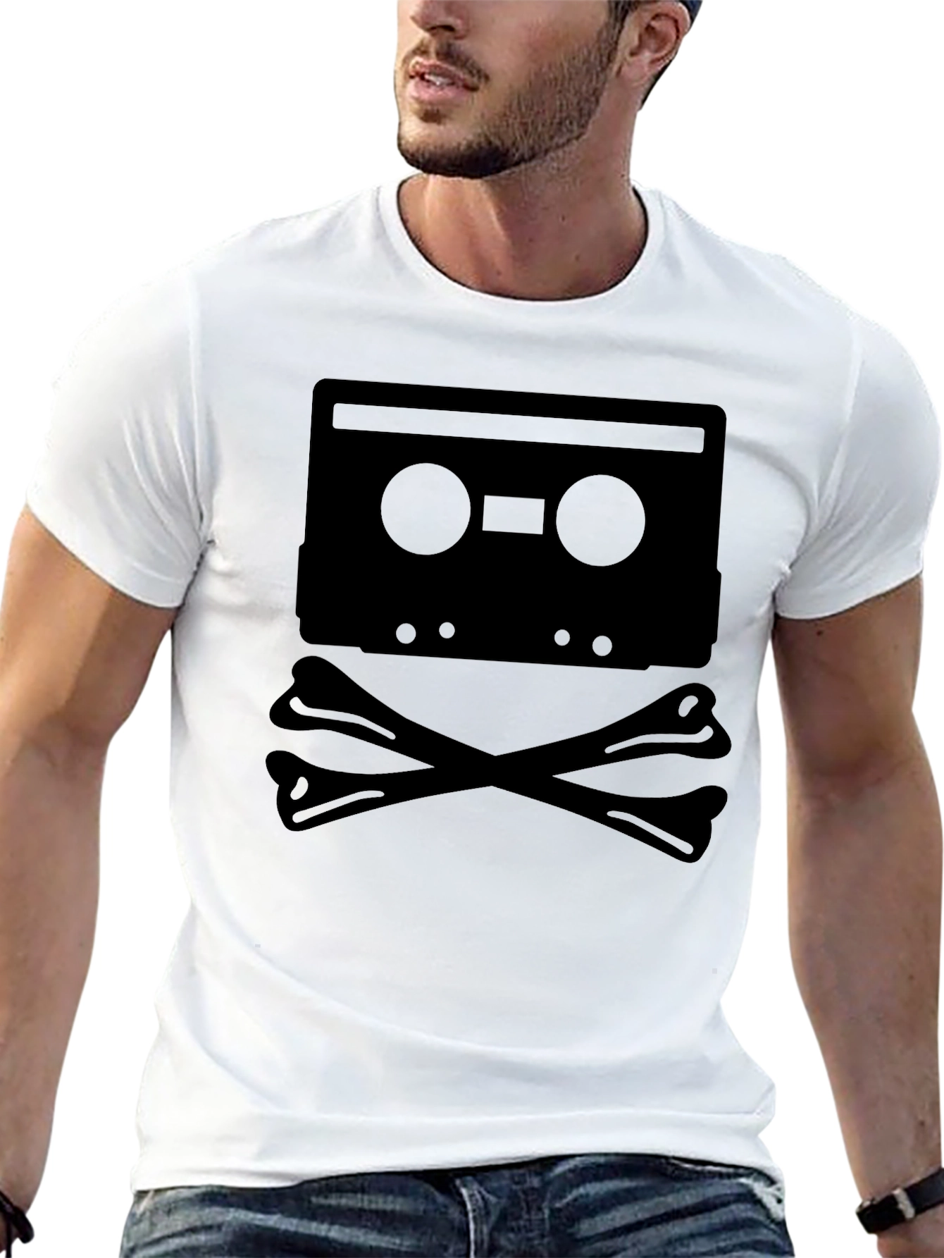 Cassette Skull T-Shirt - Retro Music Lover Tee