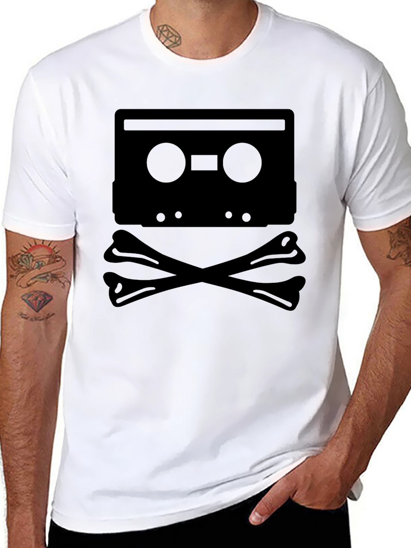 Cassette Skull T-Shirt - Retro Music Lover Tee
