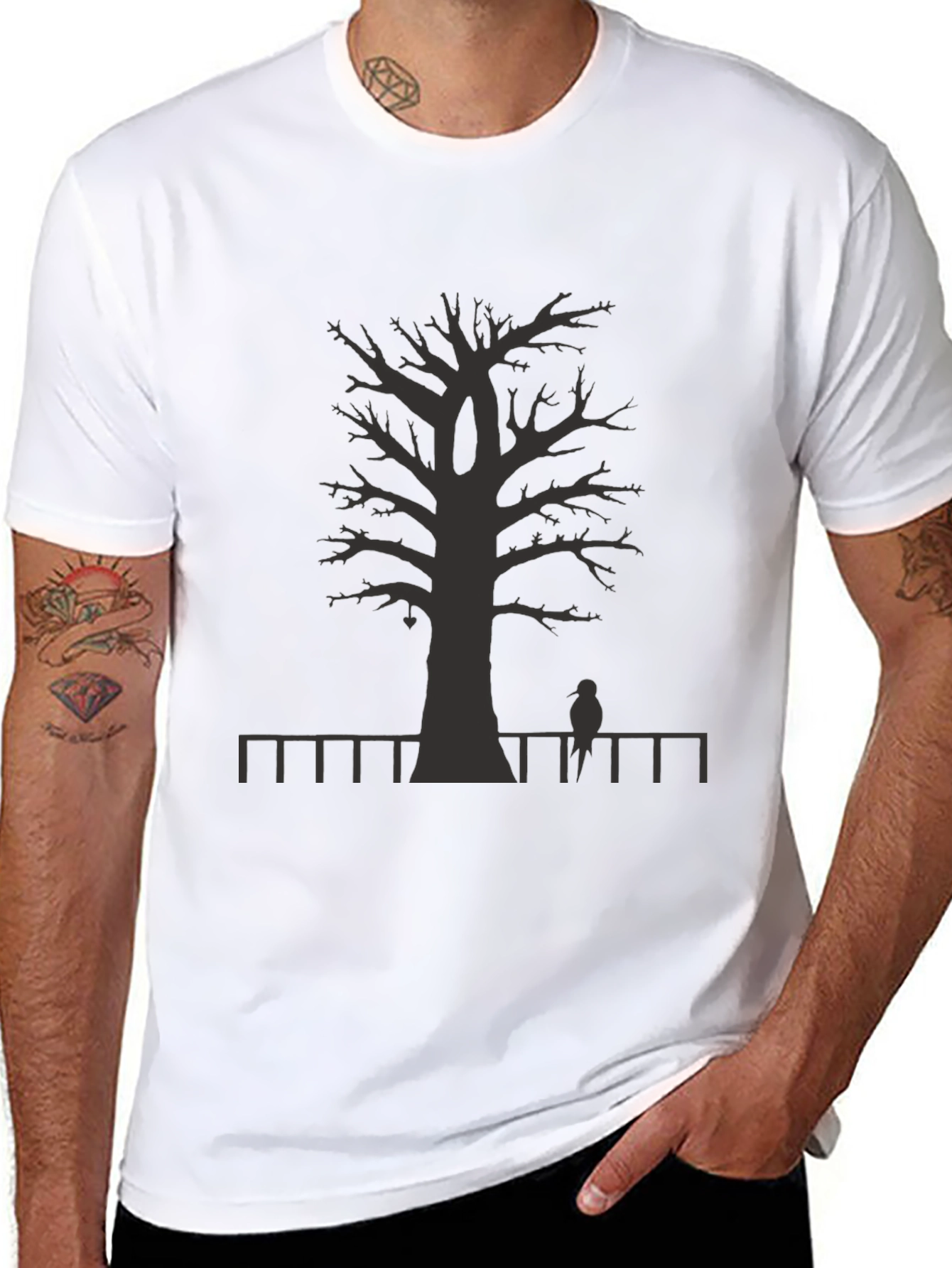 Mens Graphic Tree T-Shirt - Black