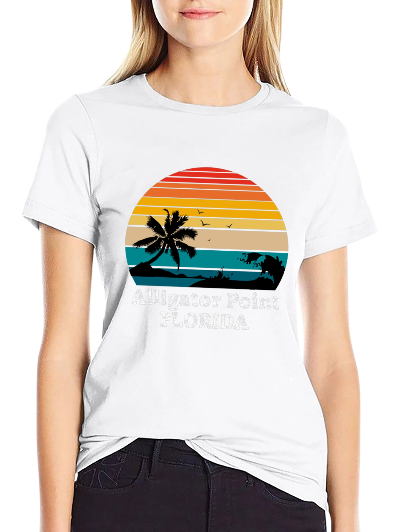 Alligator Point Florida Retro Sunset T-Shirt