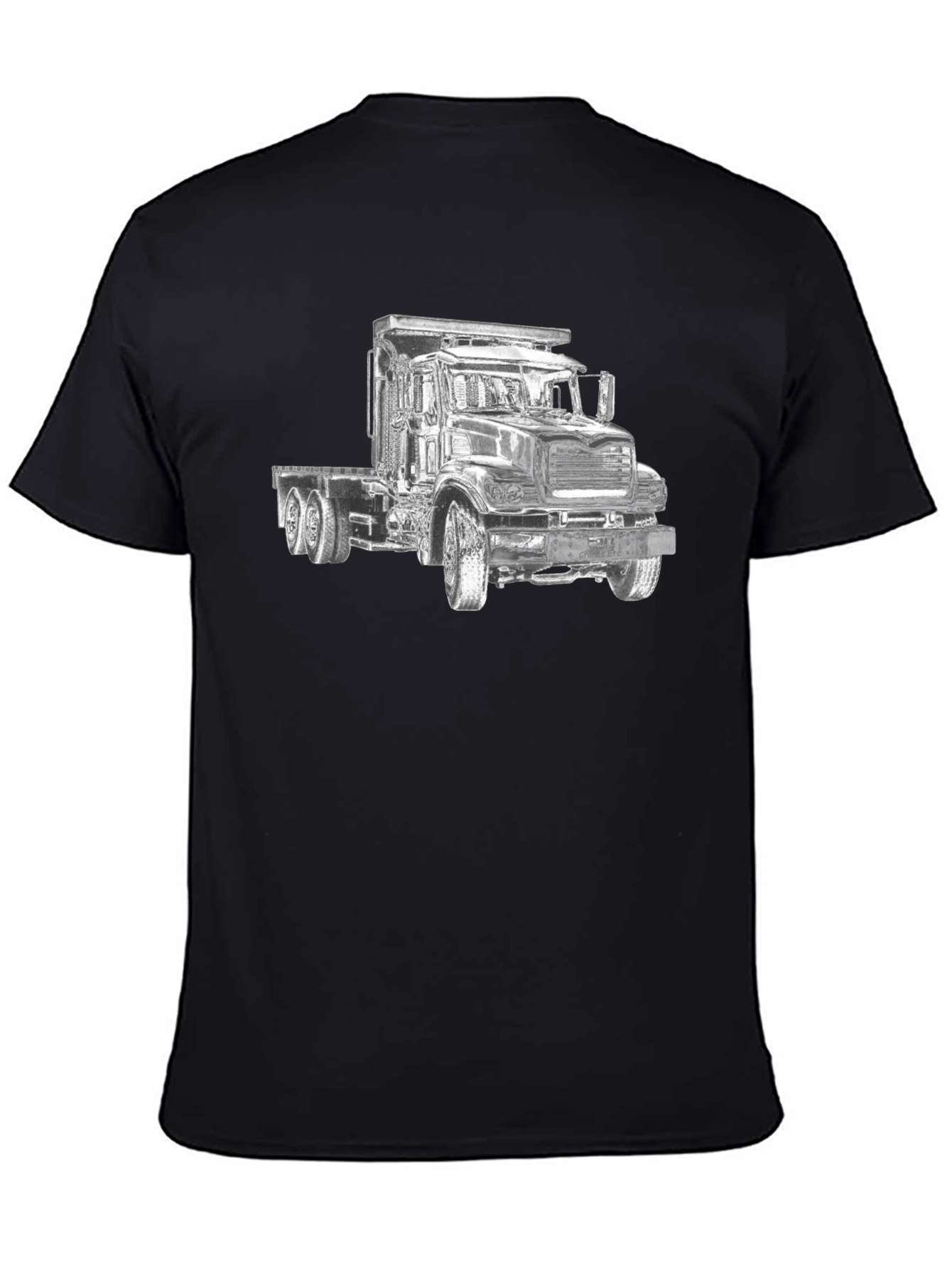 Truck Graphic Tee - Bold Black Cotton Blend Shirt