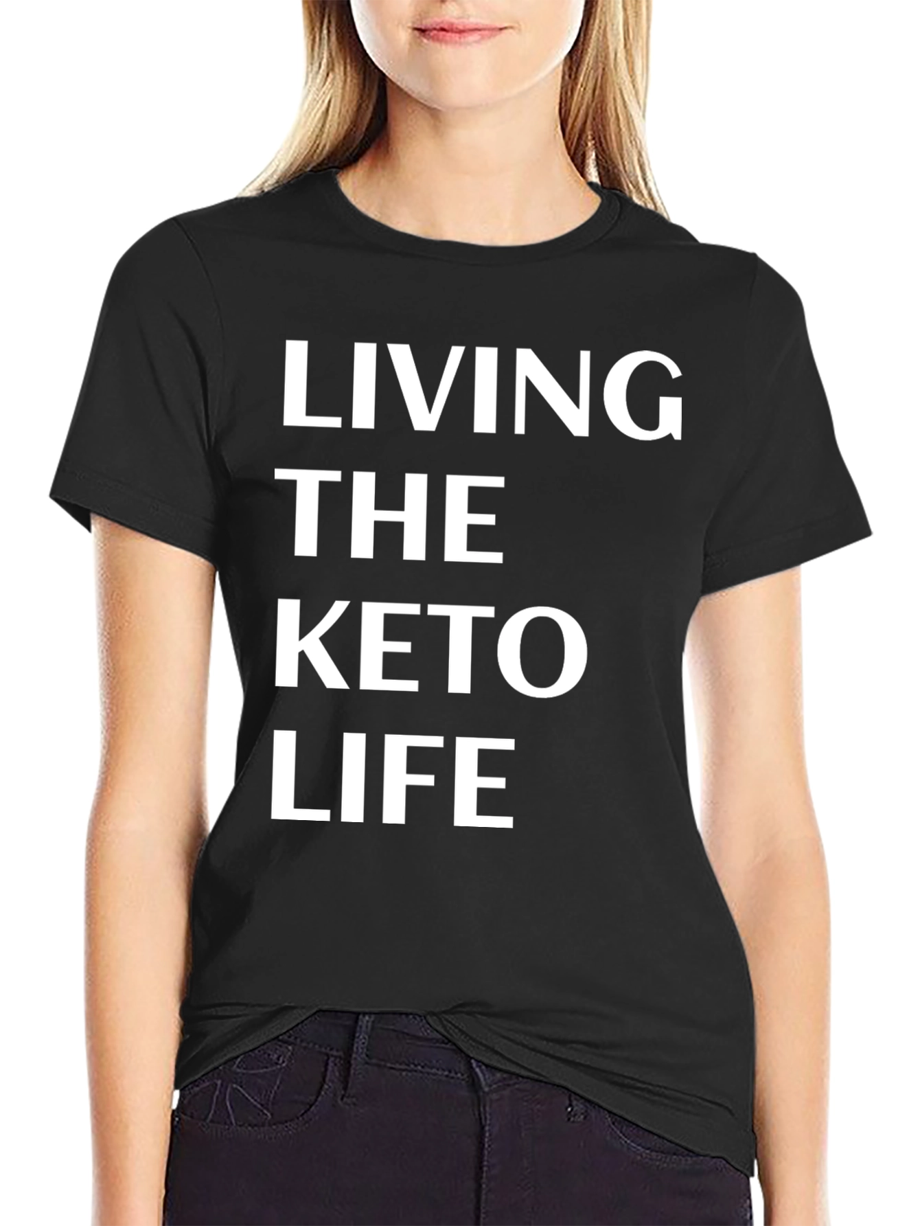 Living the Keto Life T-Shirt - Bold White Text