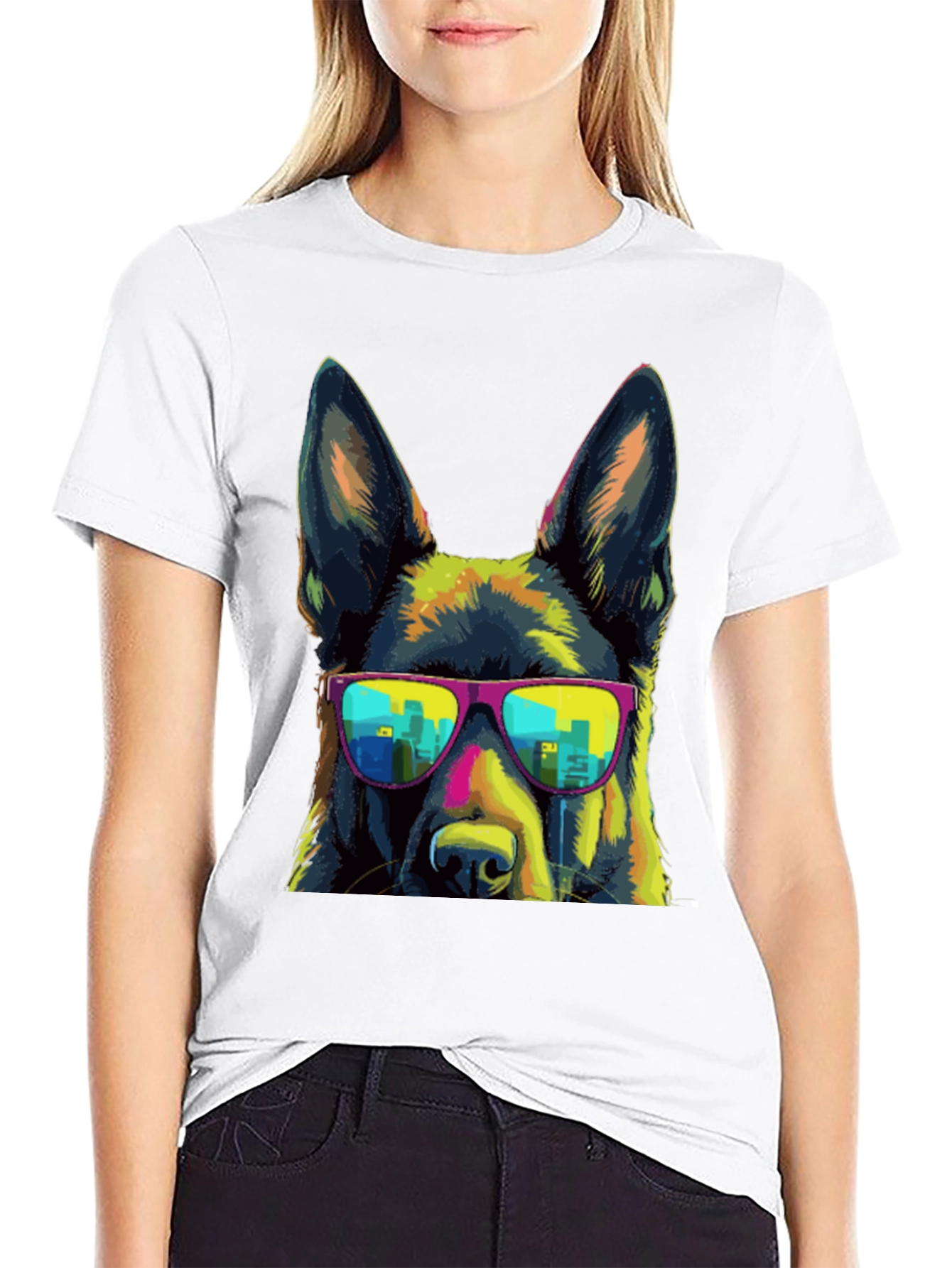 Cool Dog Tee - German Shepherd with Sunglasses