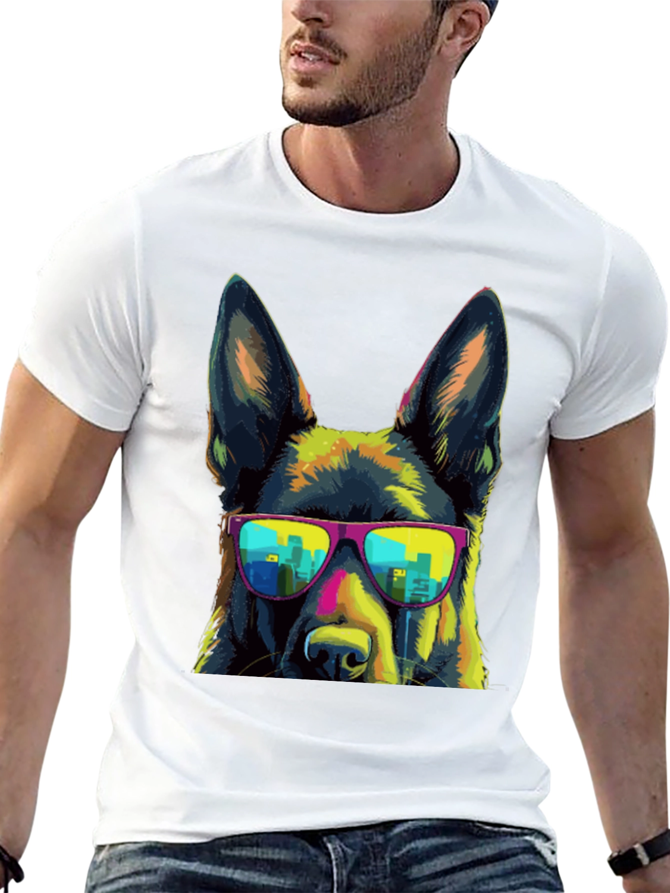 Cool Dog Tee - German Shepherd with Sunglasses