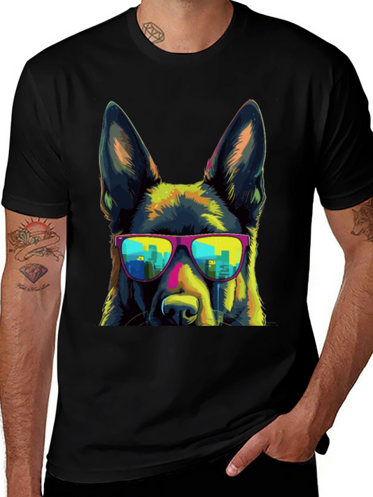Cool Dog Tee - German Shepherd with Sunglasses