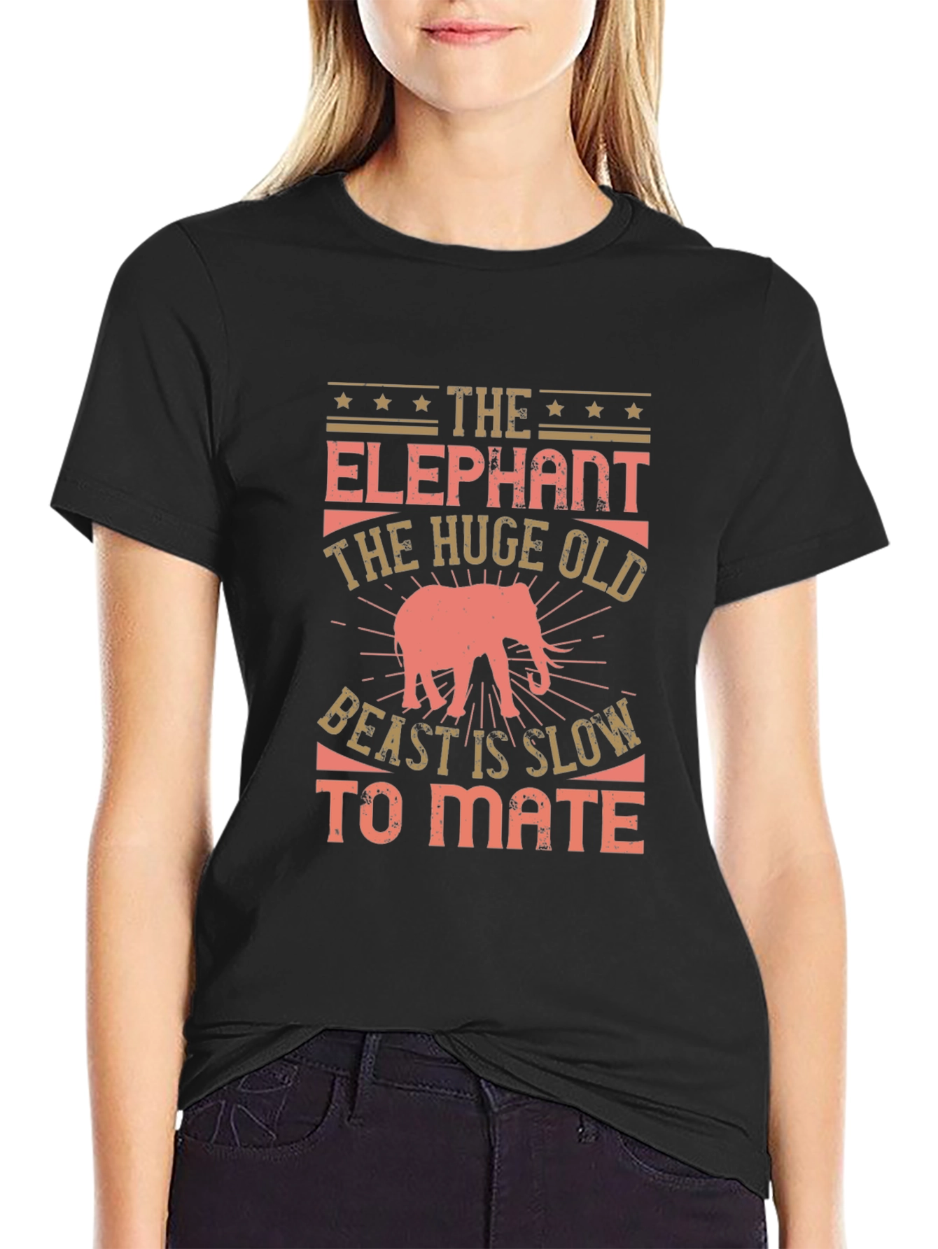 Elephant Beast Graphic Print T-Shirt