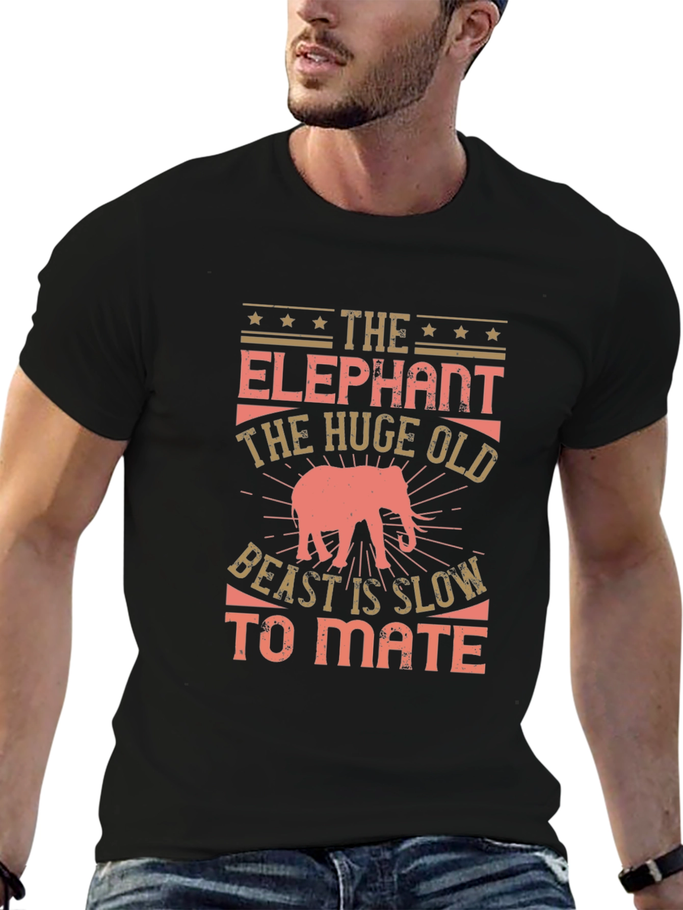 Elephant Beast Graphic Print T-Shirt