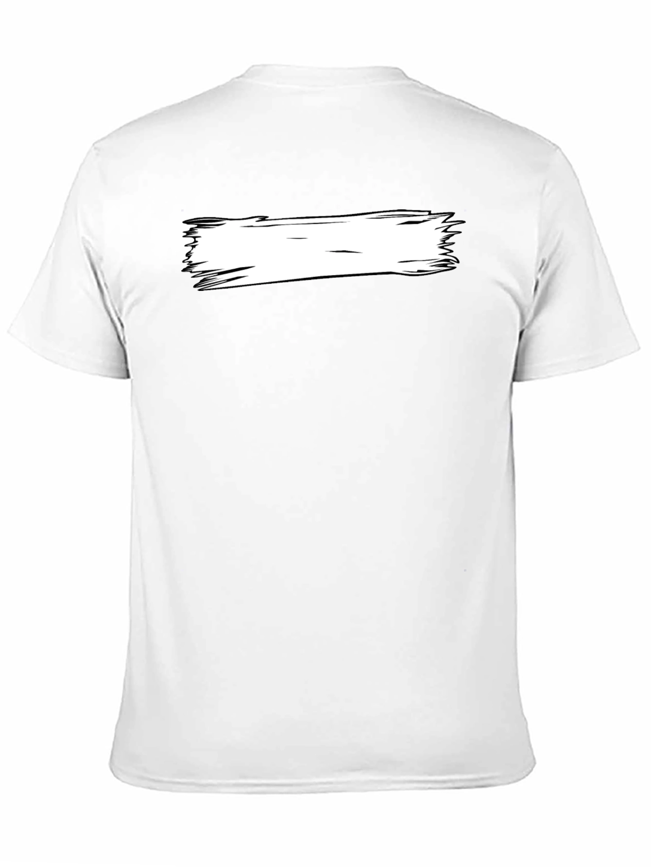 Black T-Shirt with White Brushstroke Design