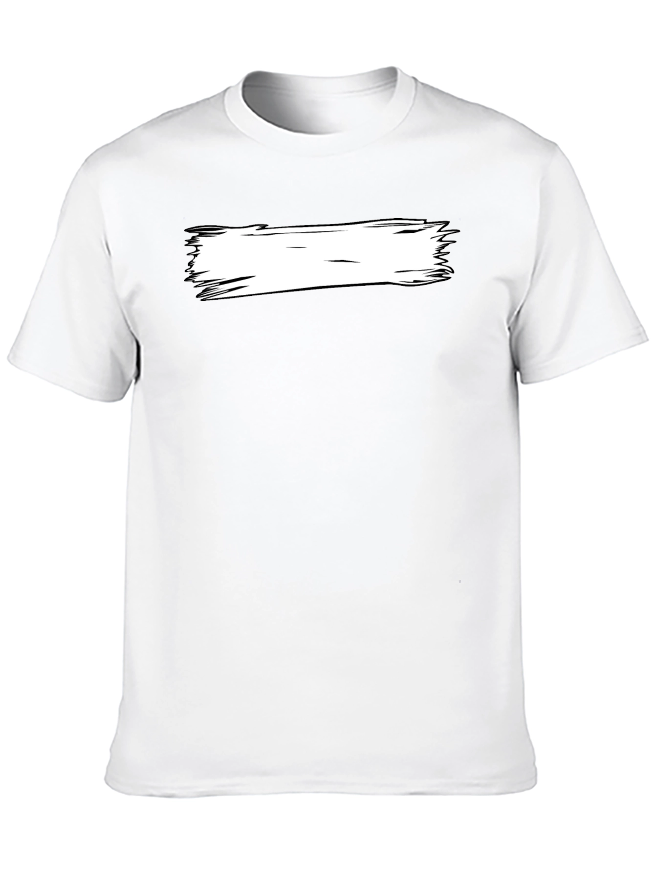Black T-Shirt with White Brushstroke Design