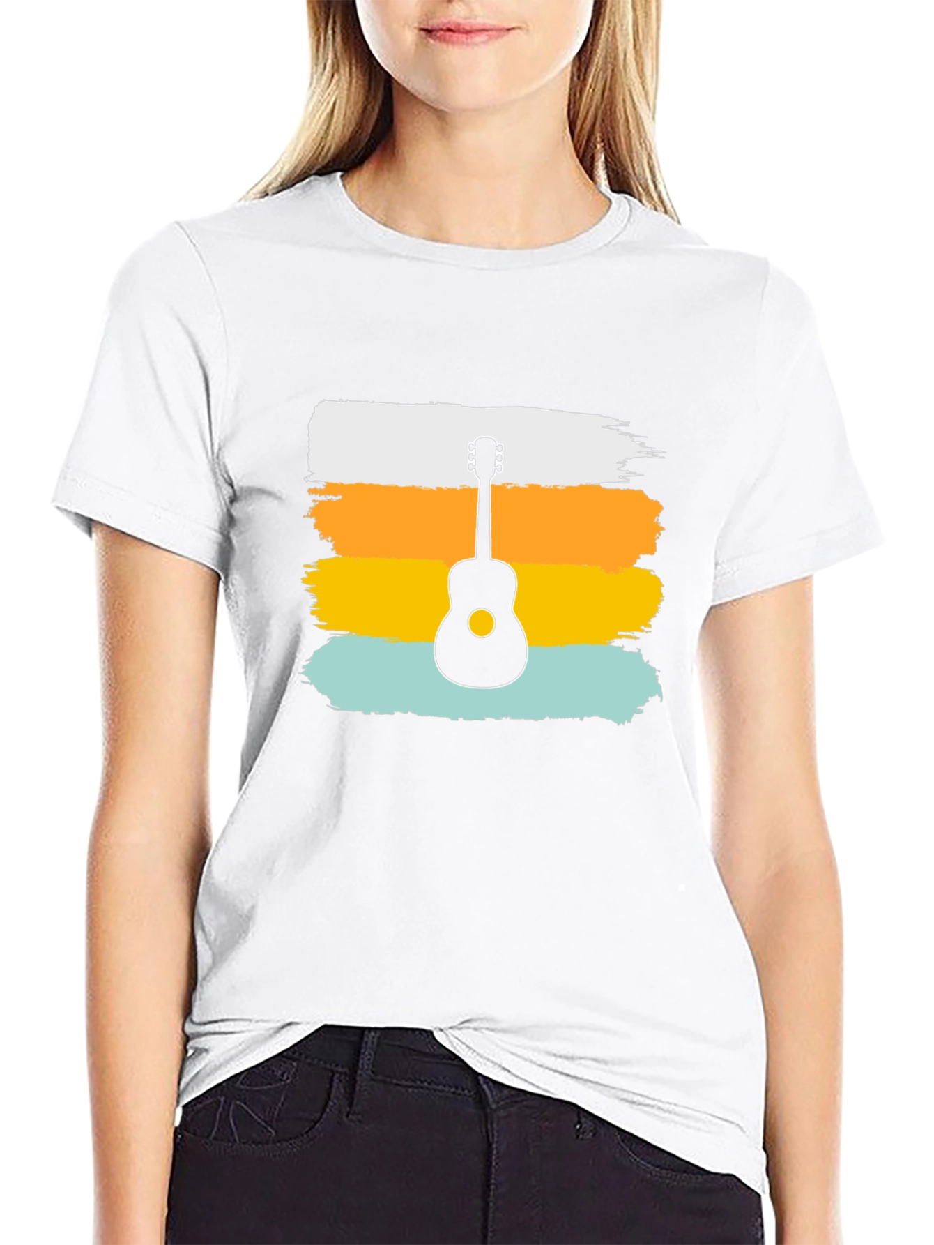 Retro Guitar Graphic Tee - Stylish Music Lover Shirt