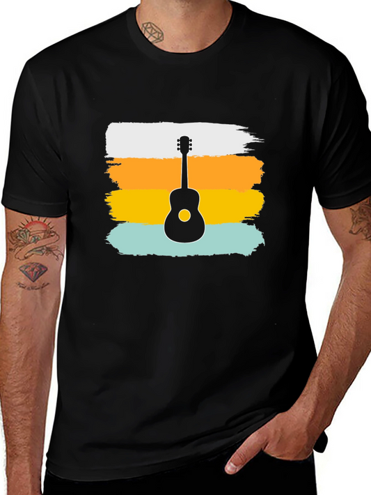 Retro Guitar Graphic Tee - Stylish Music Lover Shirt
