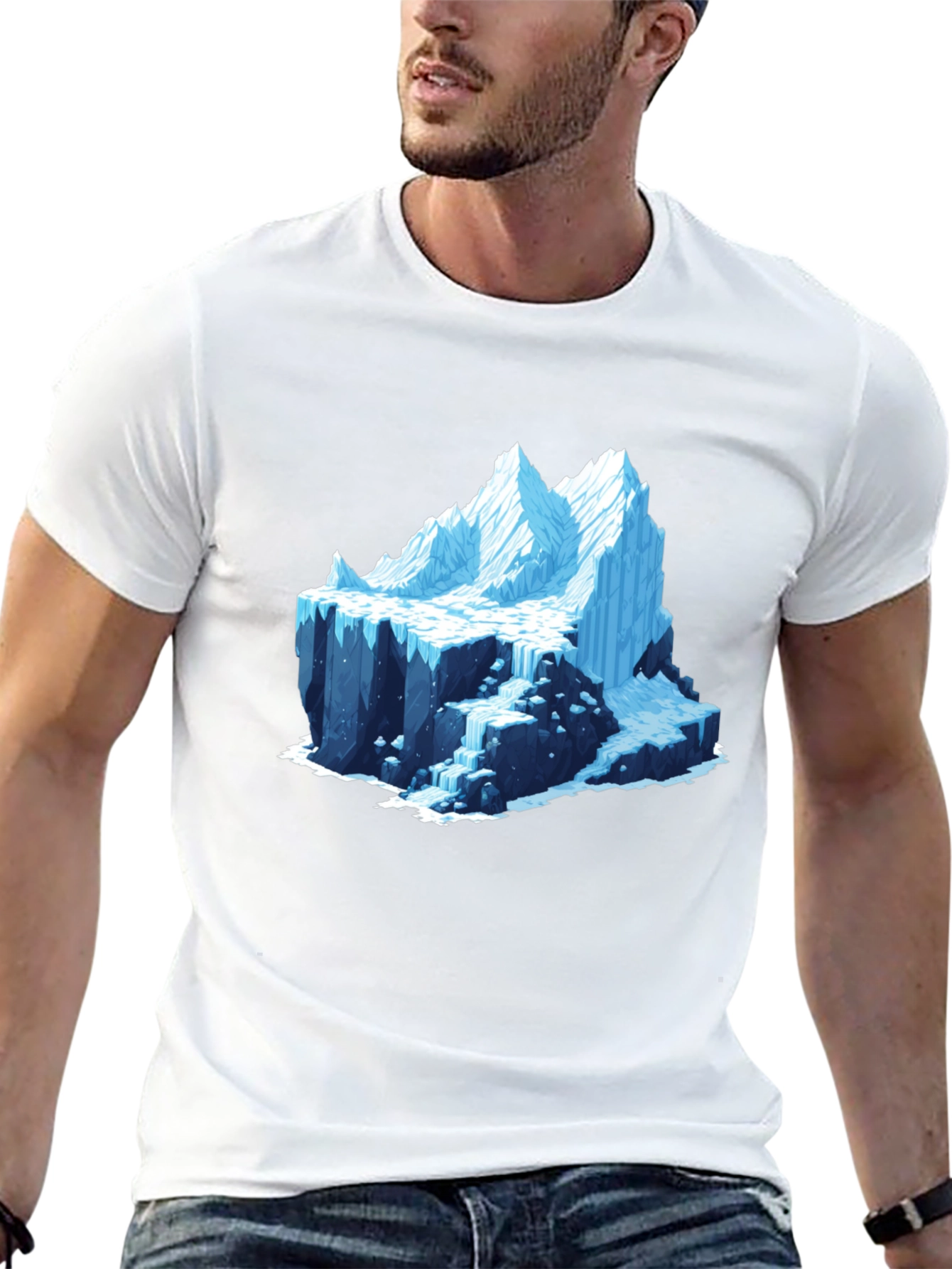 Iceberg Graphic Print Black T-Shirt