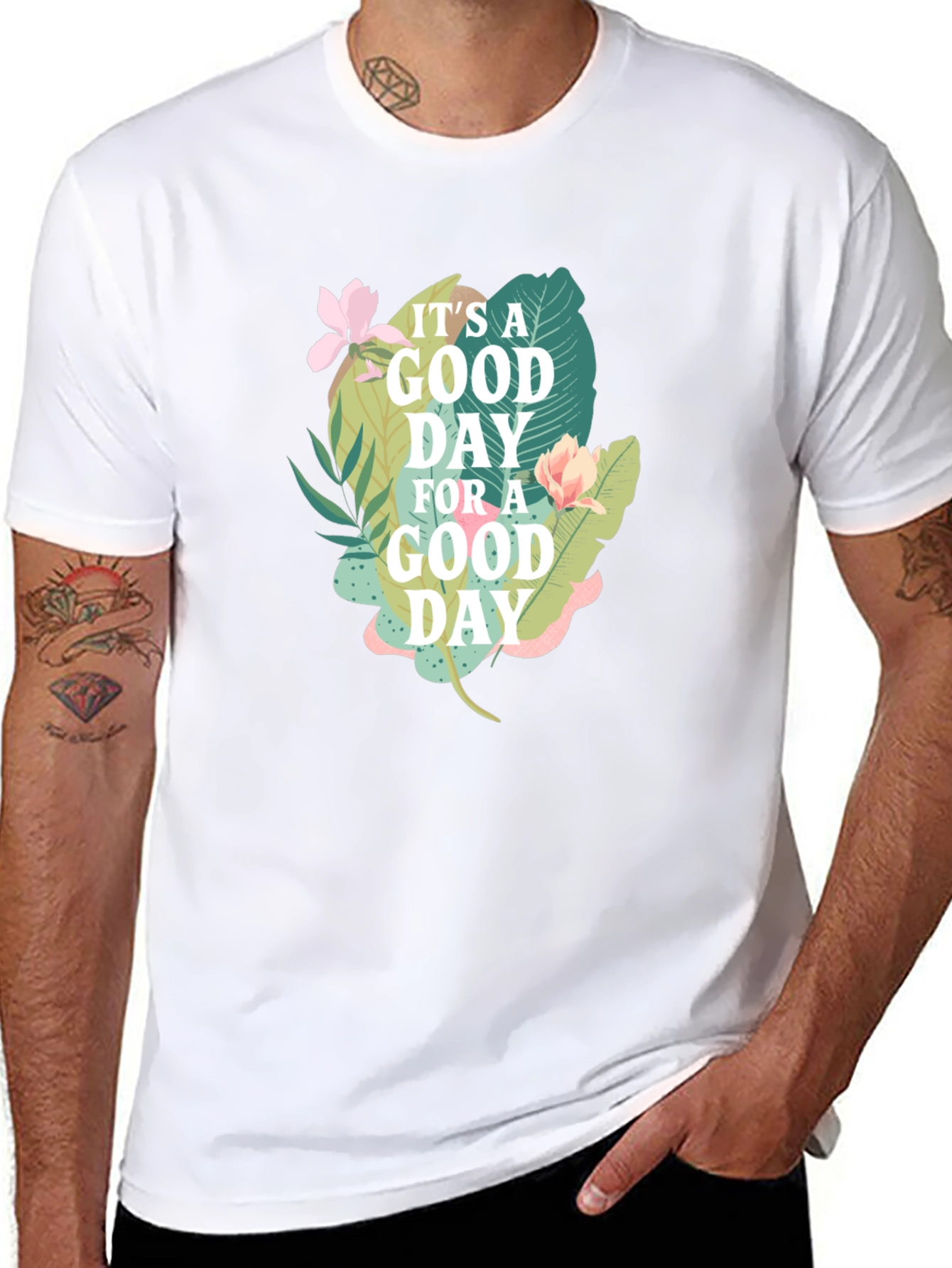 Good Day Graphic Tee - Black Cotton T-Shirt