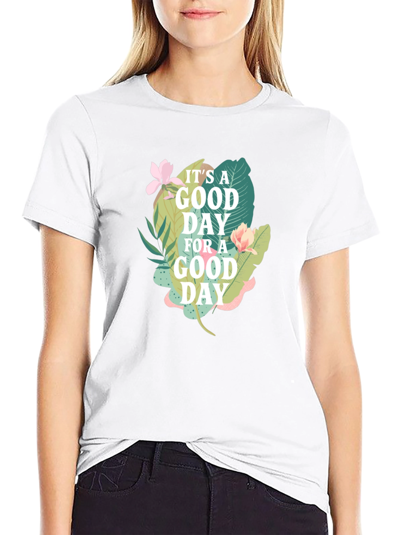 Good Day Graphic Tee - Black Cotton T-Shirt