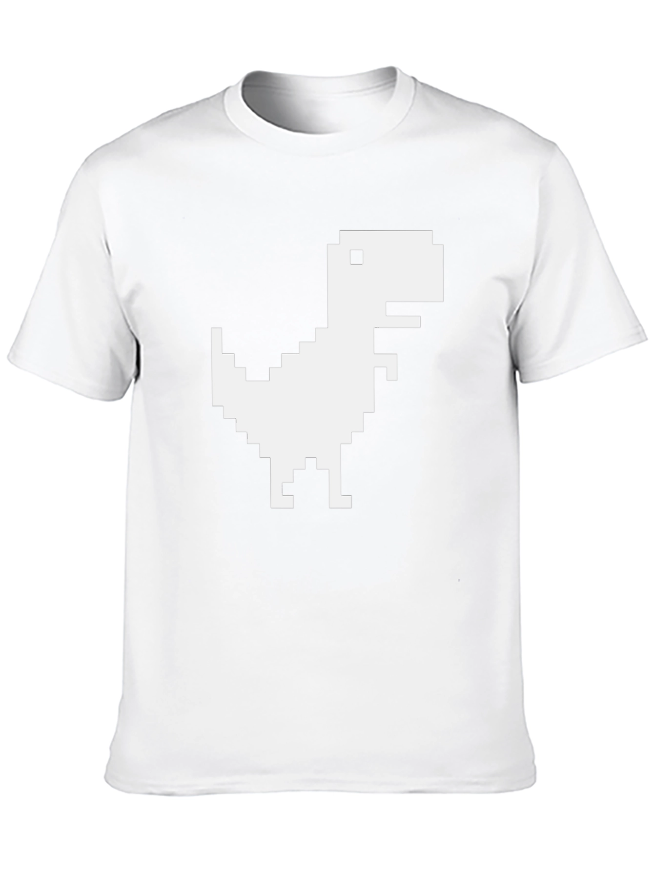 Pixel Dinosaur Graphic Tee - Black Cotton Casual T-Shirt