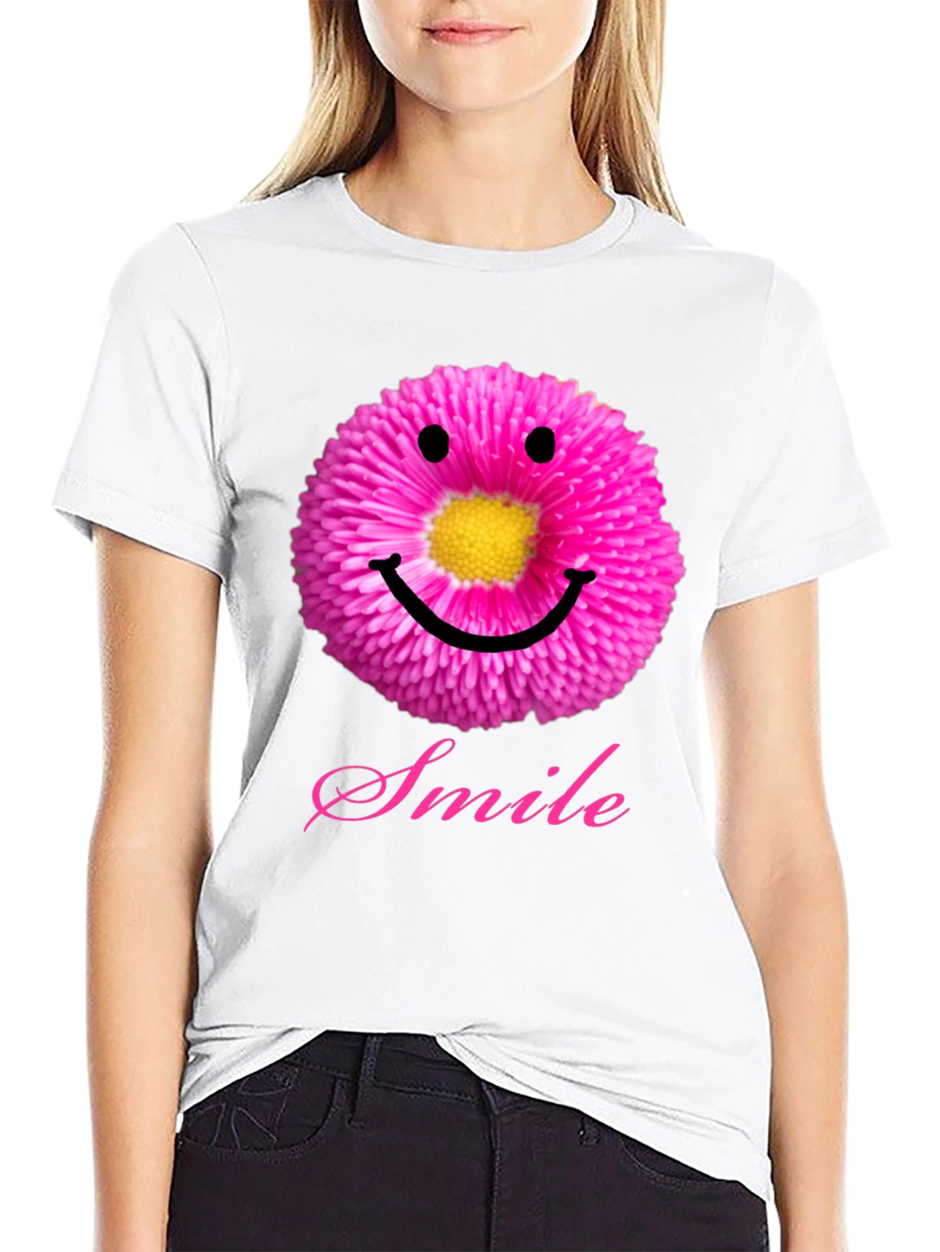 Floral Smiley Face T-Shirt - Spread the Joy