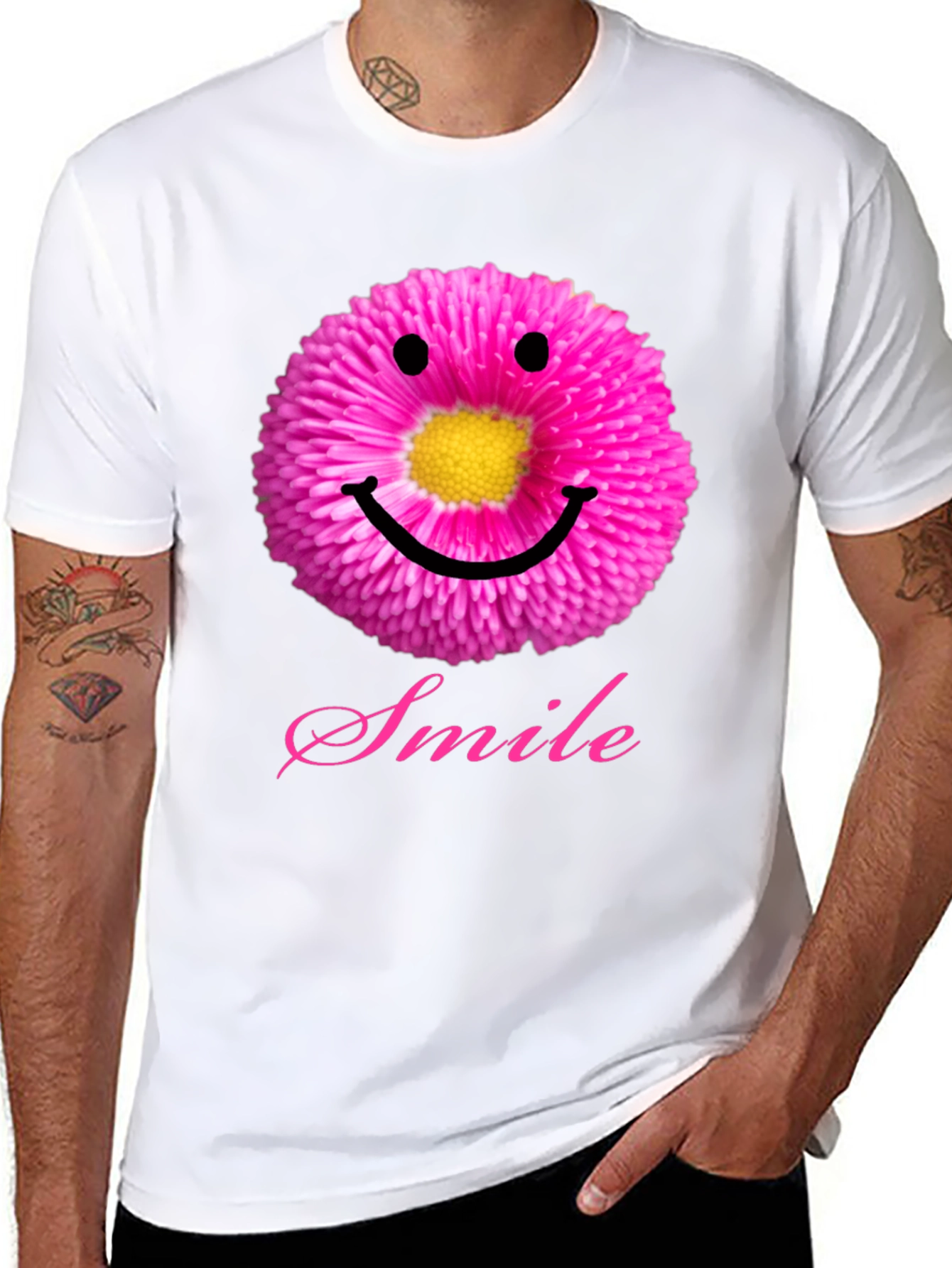 Floral Smiley Face T-Shirt - Spread the Joy