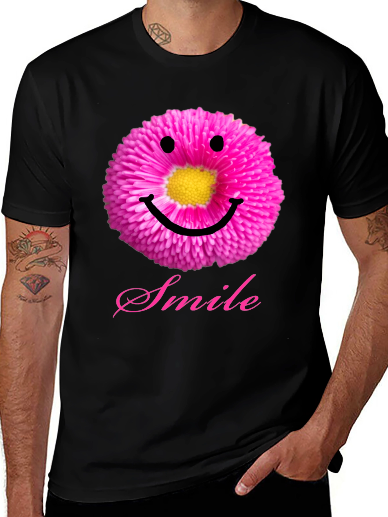 Floral Smiley Face T-Shirt - Spread the Joy