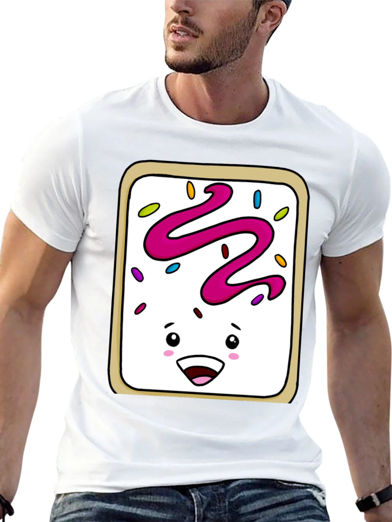 Funny Pop Tart Graphic T-Shirt - Black