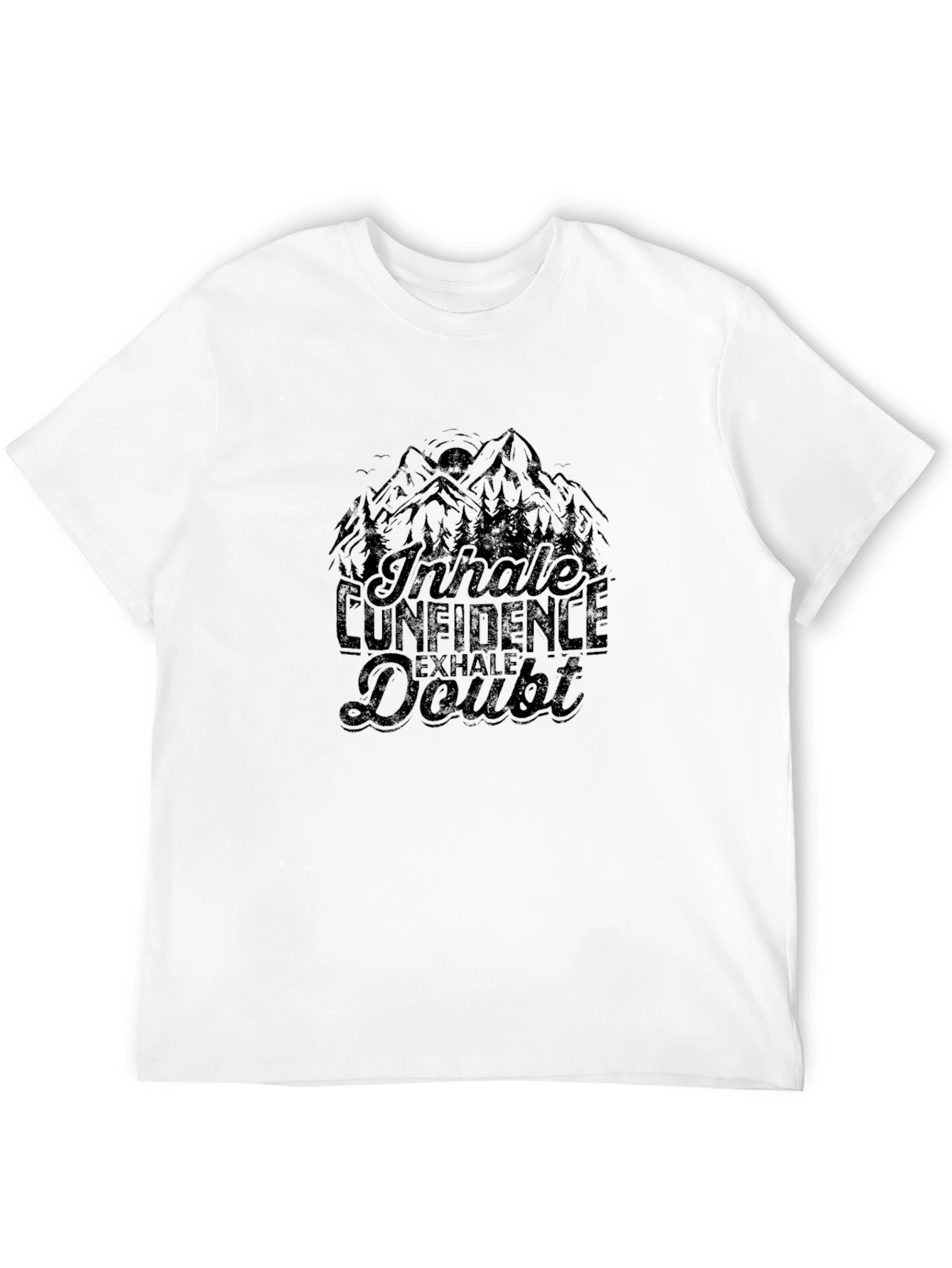 Inhale Confidence Exhale Doubt Graphic Tee - Black