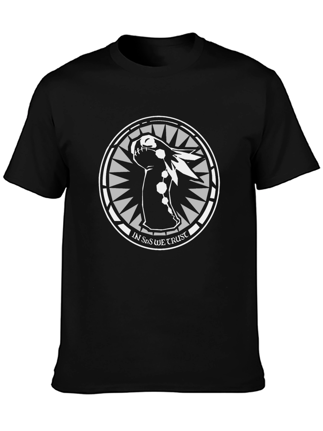 Unique Graphic Print Tee - In SnS We Trust