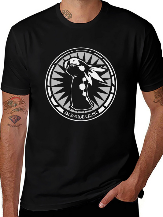 Unique Graphic Print Tee - In SnS We Trust