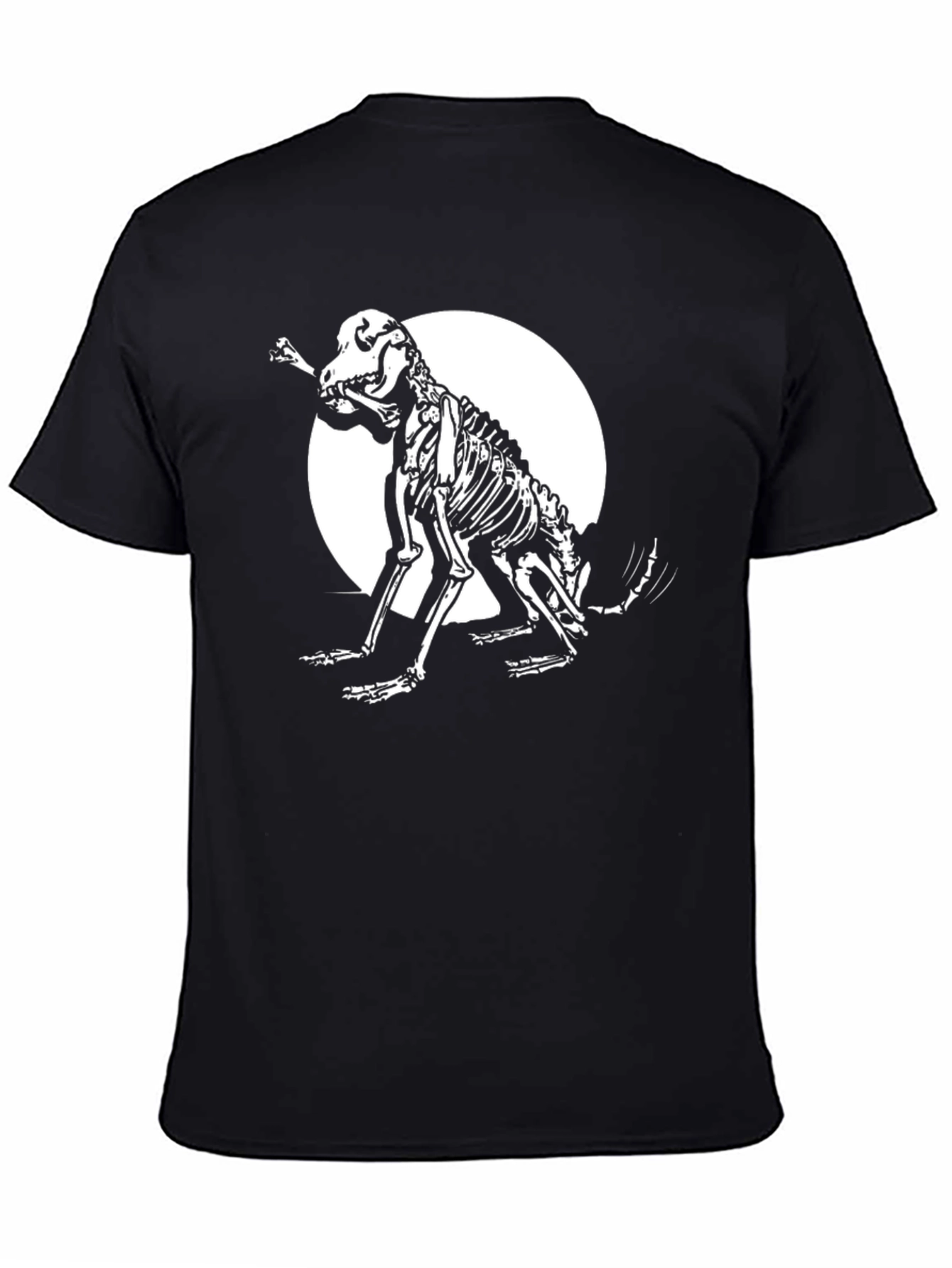 Skeleton Dog Graphic Tee - Black