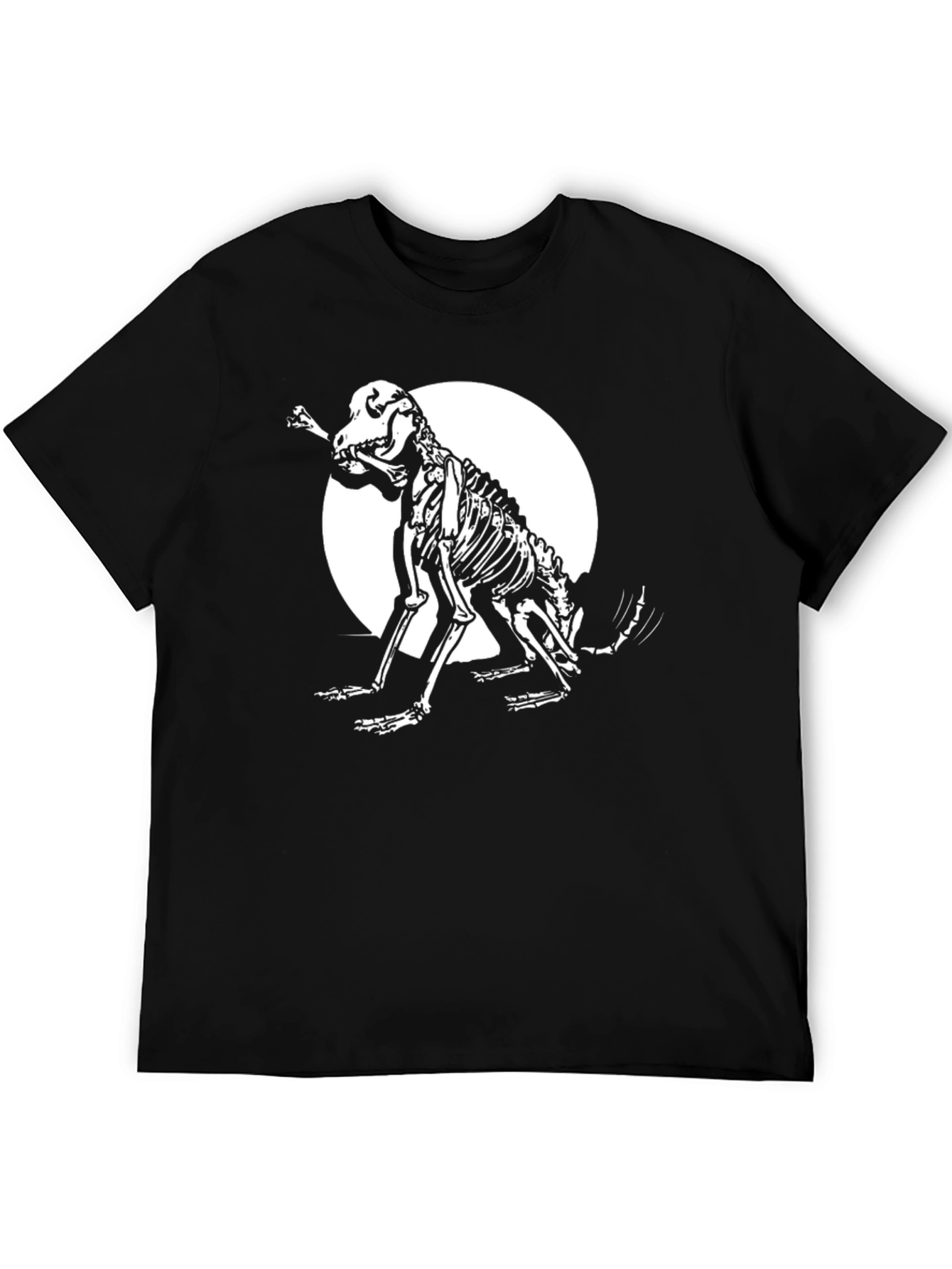 Skeleton Dog Graphic Tee - Black