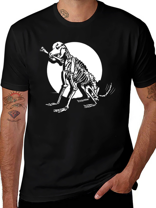 Skeleton Dog Graphic Tee - Black