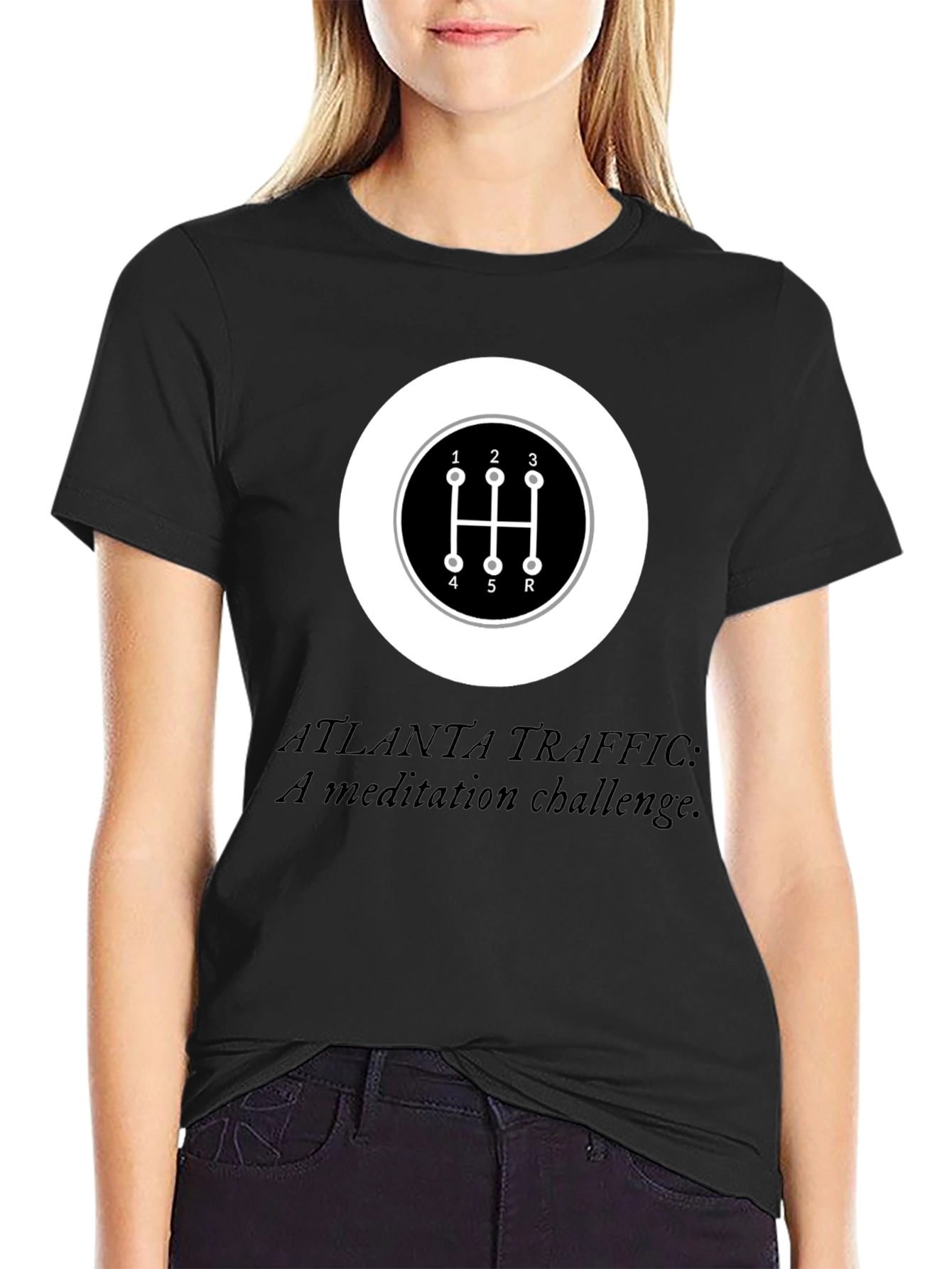 Atlanta Traffic Meditation T-Shirt - Manual Shift Design