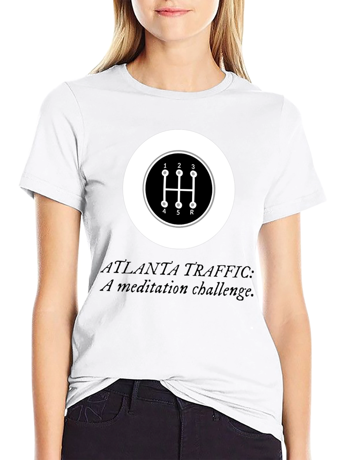 Atlanta Traffic Meditation T-Shirt - Manual Shift Design