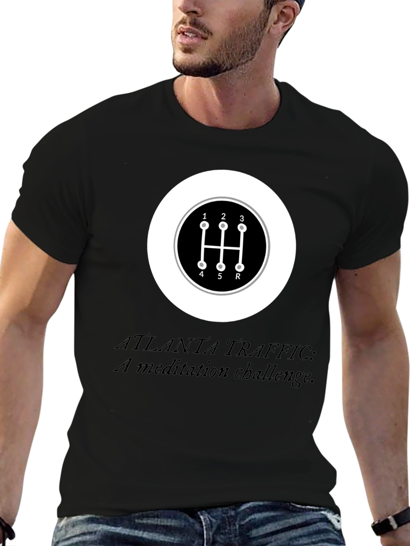 Atlanta Traffic Meditation T-Shirt - Manual Shift Design